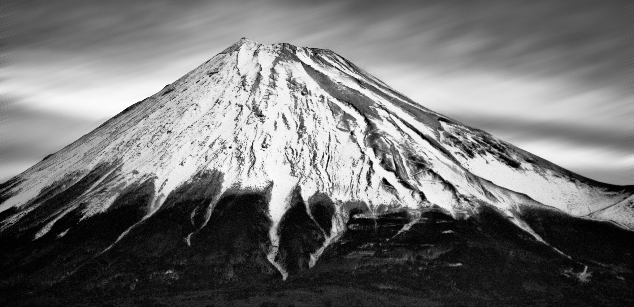 Free download wallpaper Earth, Japan, Volcano, Mount Fuji, Volcanoes, Black & White on your PC desktop