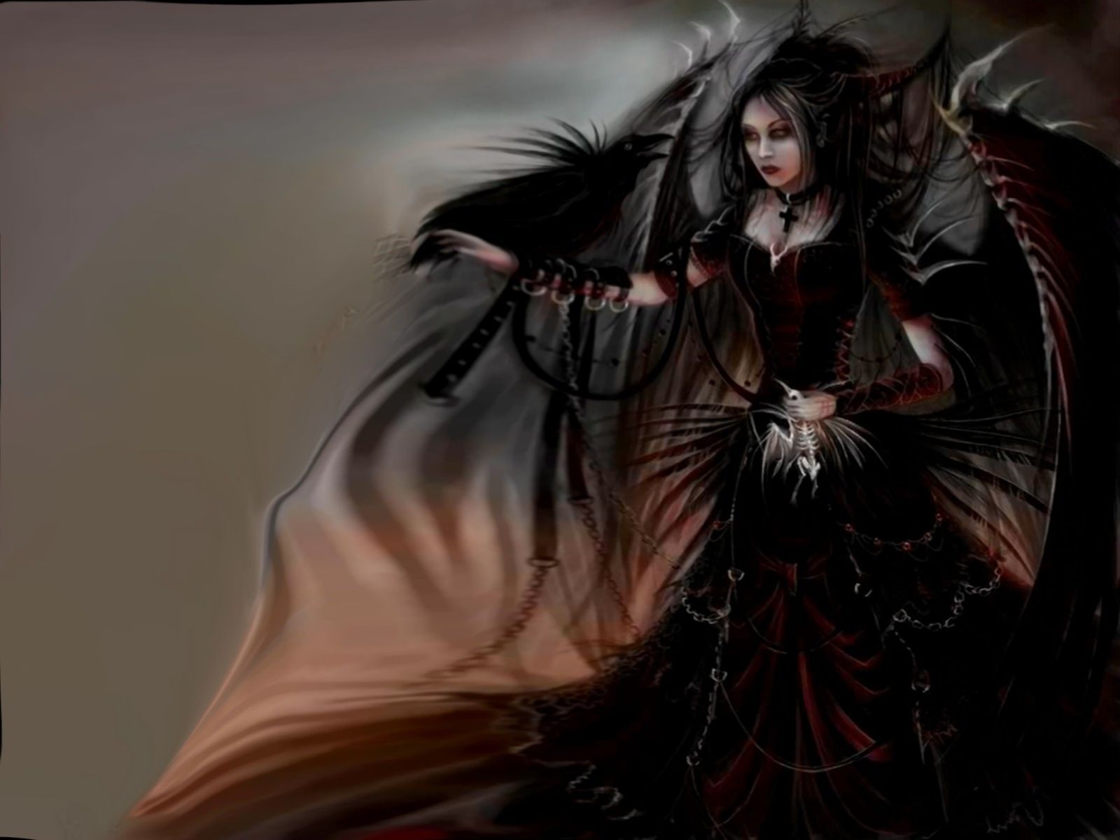 Download mobile wallpaper Gothic, Dark, Wings, Angel for free.