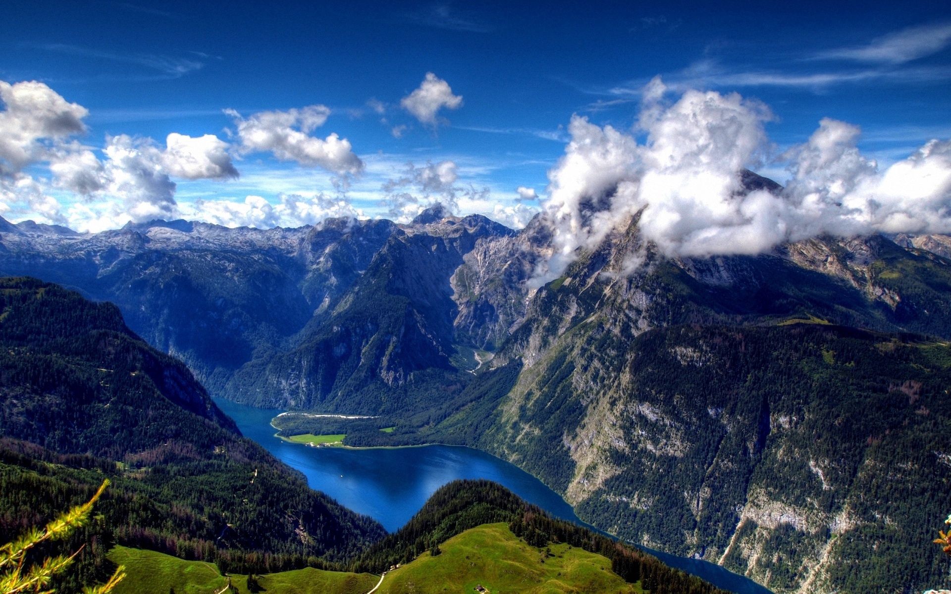 100523 Hintergrundbild herunterladen natur, flüsse, mountains, clouds, höhe, der tag, tag - Bildschirmschoner und Bilder kostenlos
