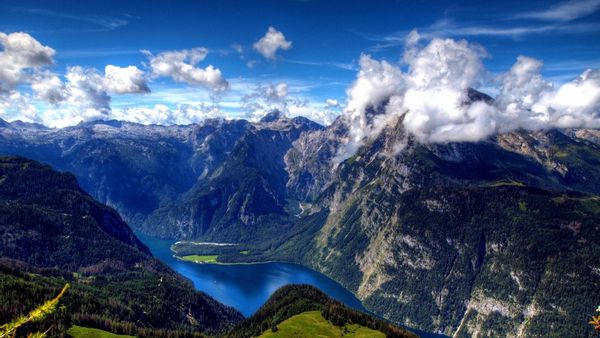 HD desktop wallpaper: Rivers, Mountains, Clouds, Height, Day, Nature ...