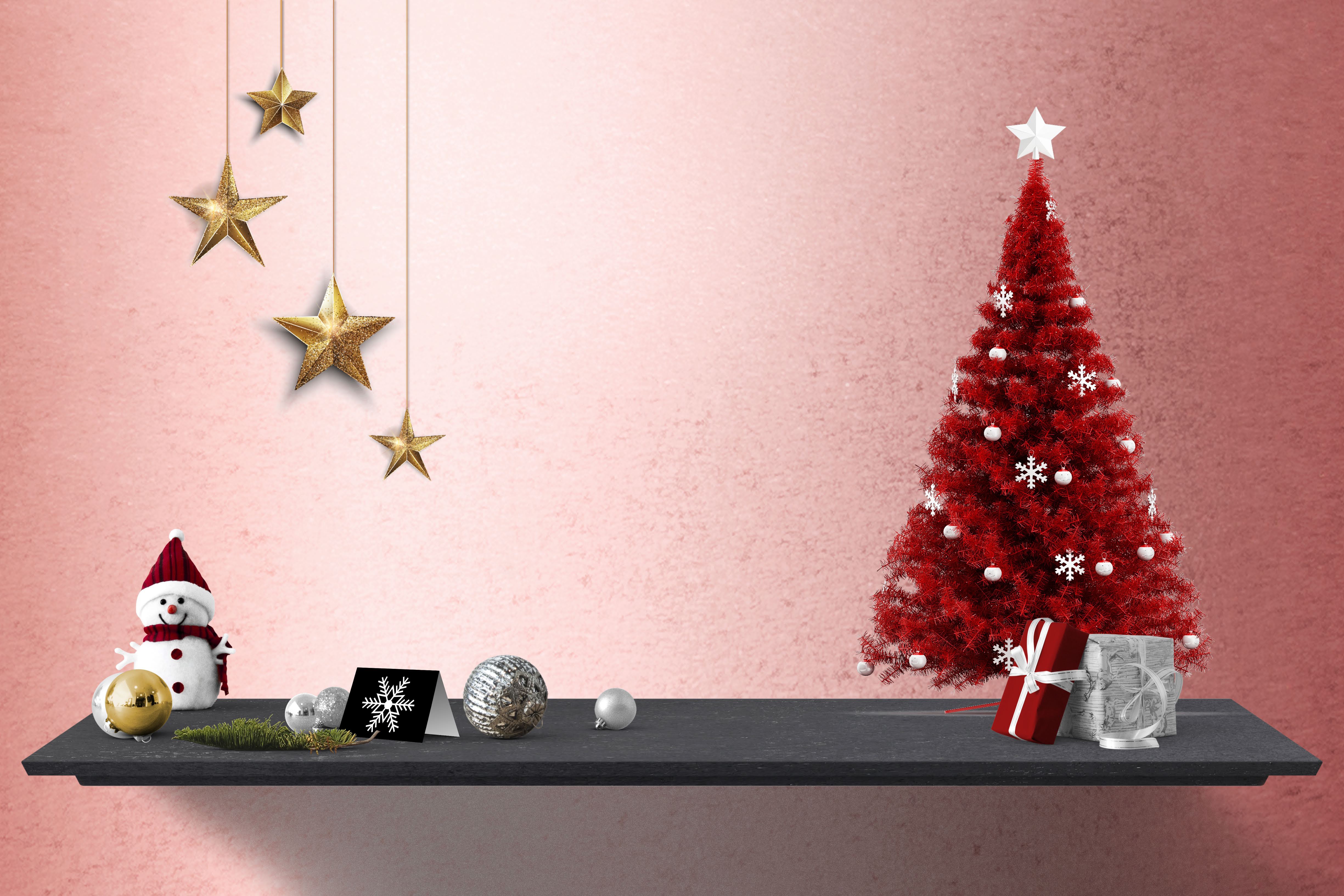 Скачать обои бесплатно Рождество, Снеговик, Рождественские Украшения, Праздничные картинка на рабочий стол ПК