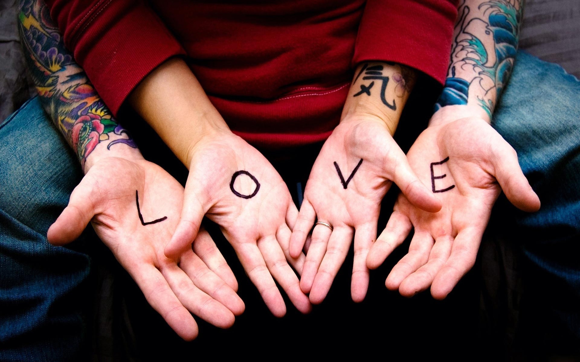 Download mobile wallpaper Love, Hand, Tattoo, Photography for free.