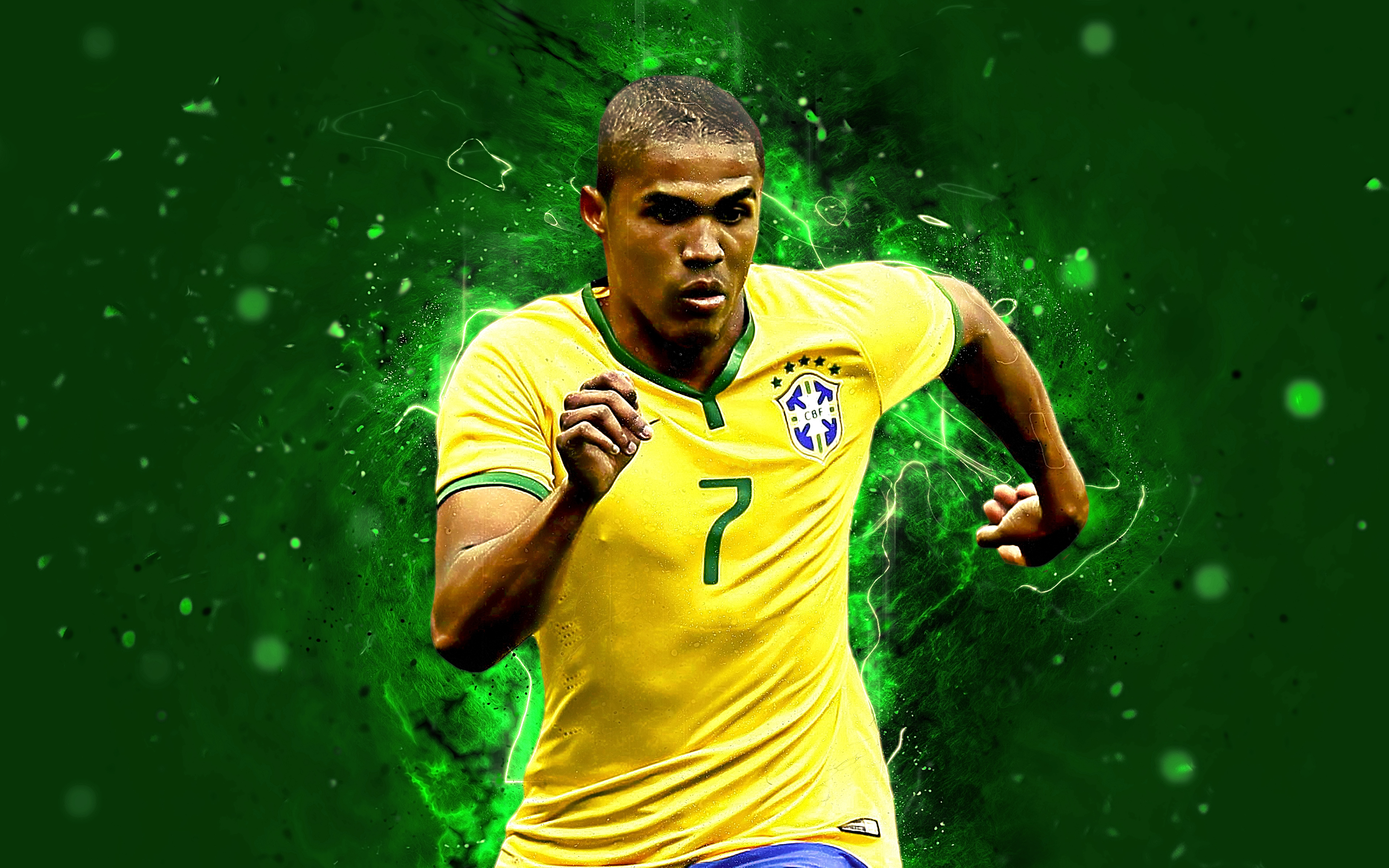 Free download wallpaper Sports, Soccer, Douglas Costa, Brazil National Football Team on your PC desktop