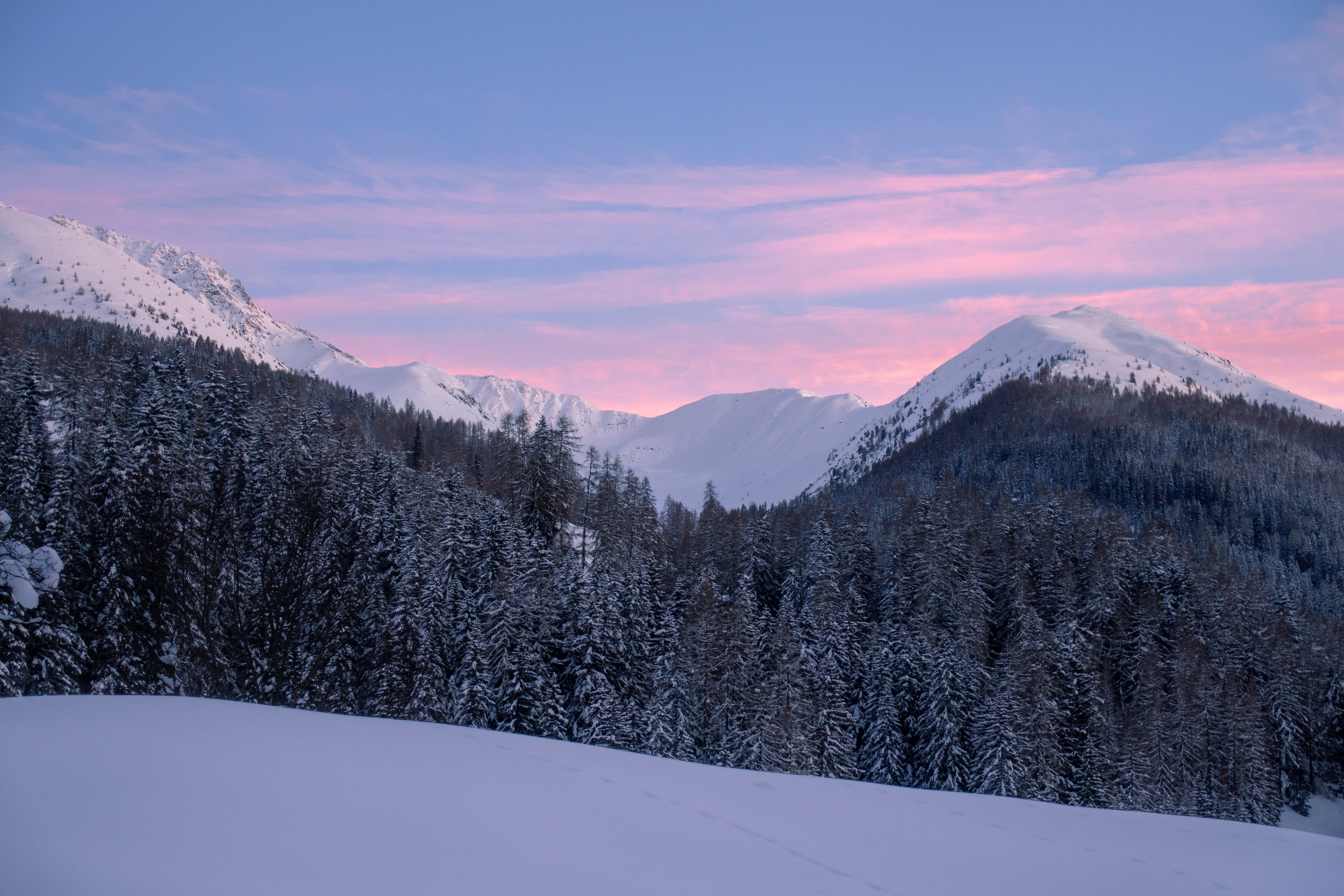 134665 Hintergrundbild herunterladen winter, natur, bäume, mountains, schnee, schweiz, schneebedeckt, snowbound, berglandschaft - Bildschirmschoner und Bilder kostenlos