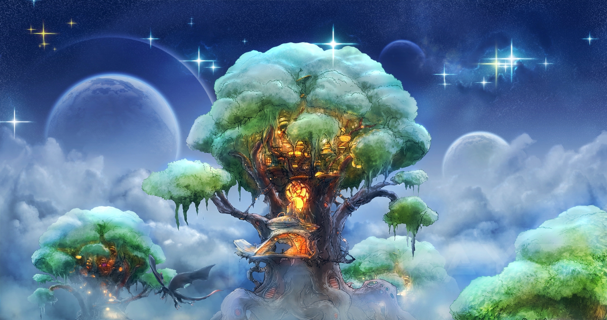 fantasy, magic, art, wood, tree