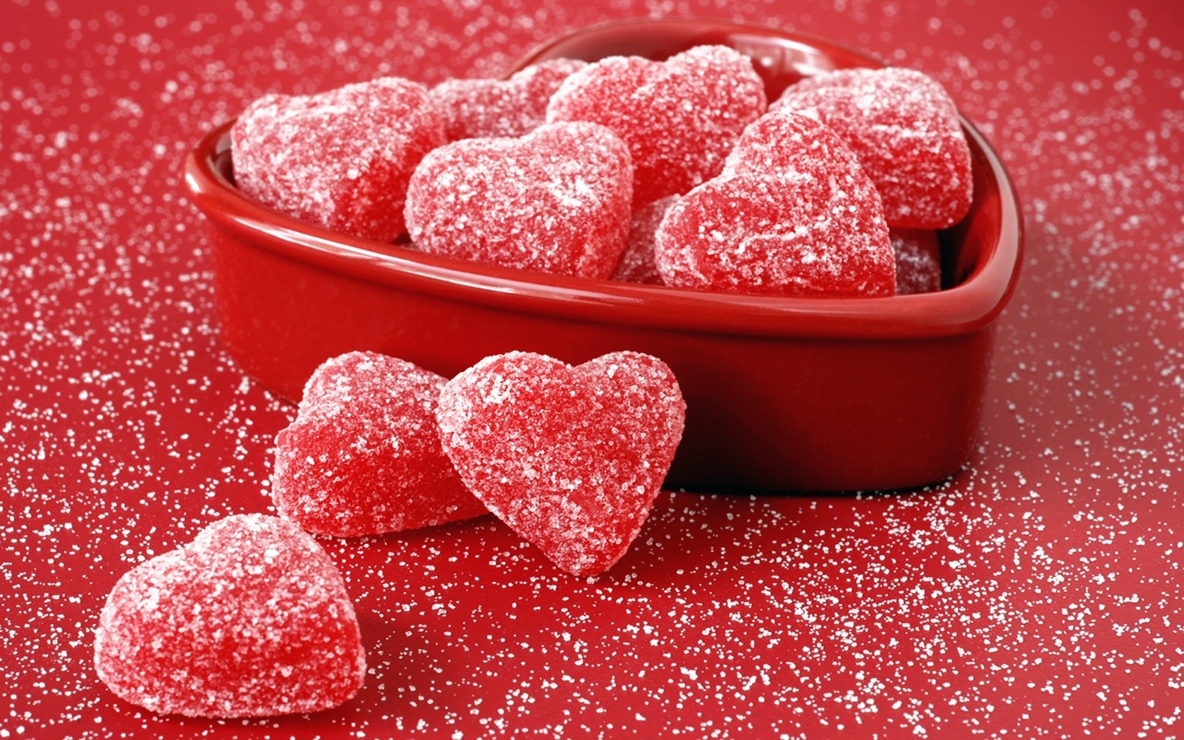 food, hearts, love, valentine's day, red Desktop Wallpaper