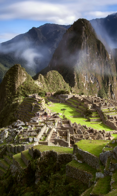 Download mobile wallpaper Sky, Monuments, Mountain, Cloud, Ruin, Peru, Machu Picchu, Man Made for free.