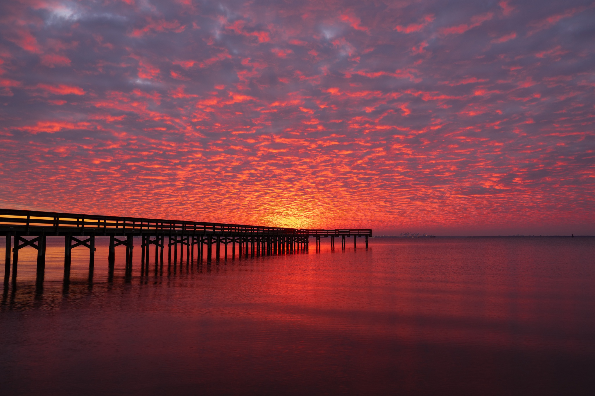 Download mobile wallpaper Nature, Sunset, Pier, Cloud, Man Made for free.