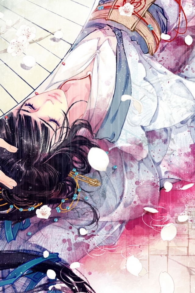 Download mobile wallpaper Anime, Umbrella, Oriental, Original, Blossom, Asian for free.