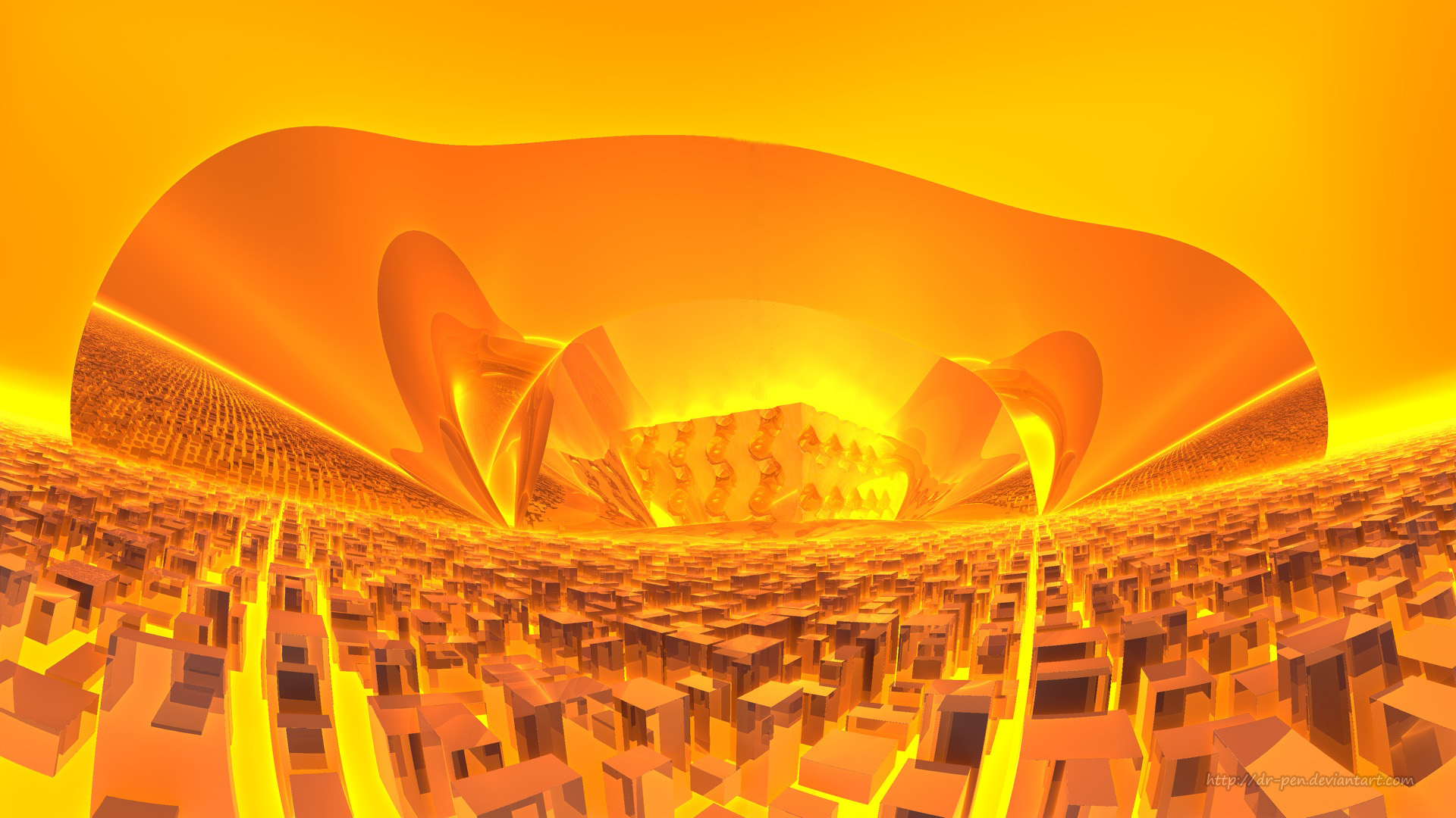 Free download wallpaper Abstract, 3D, Fractal, Geometry, Cgi, Orange (Color), Mandelbulb 3D on your PC desktop