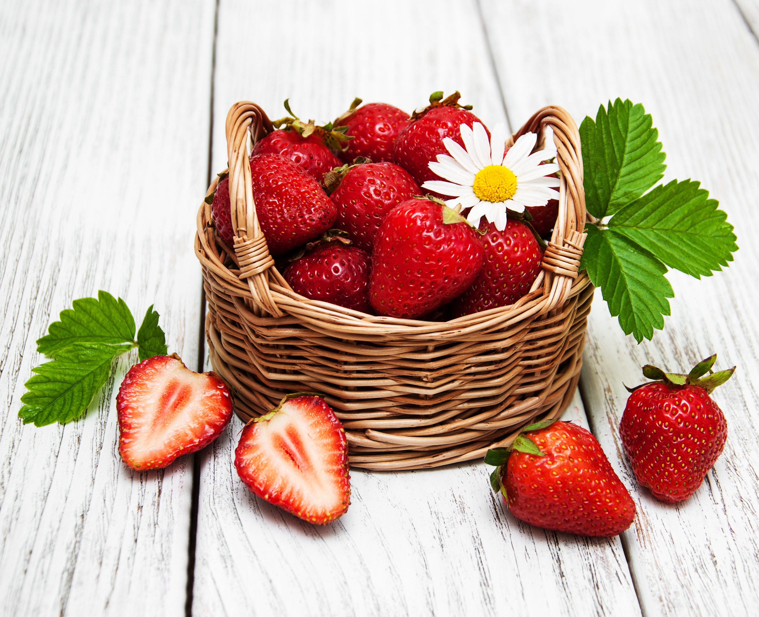 Download mobile wallpaper Fruits, Food, Strawberry, Berry, Fruit, Basket for free.
