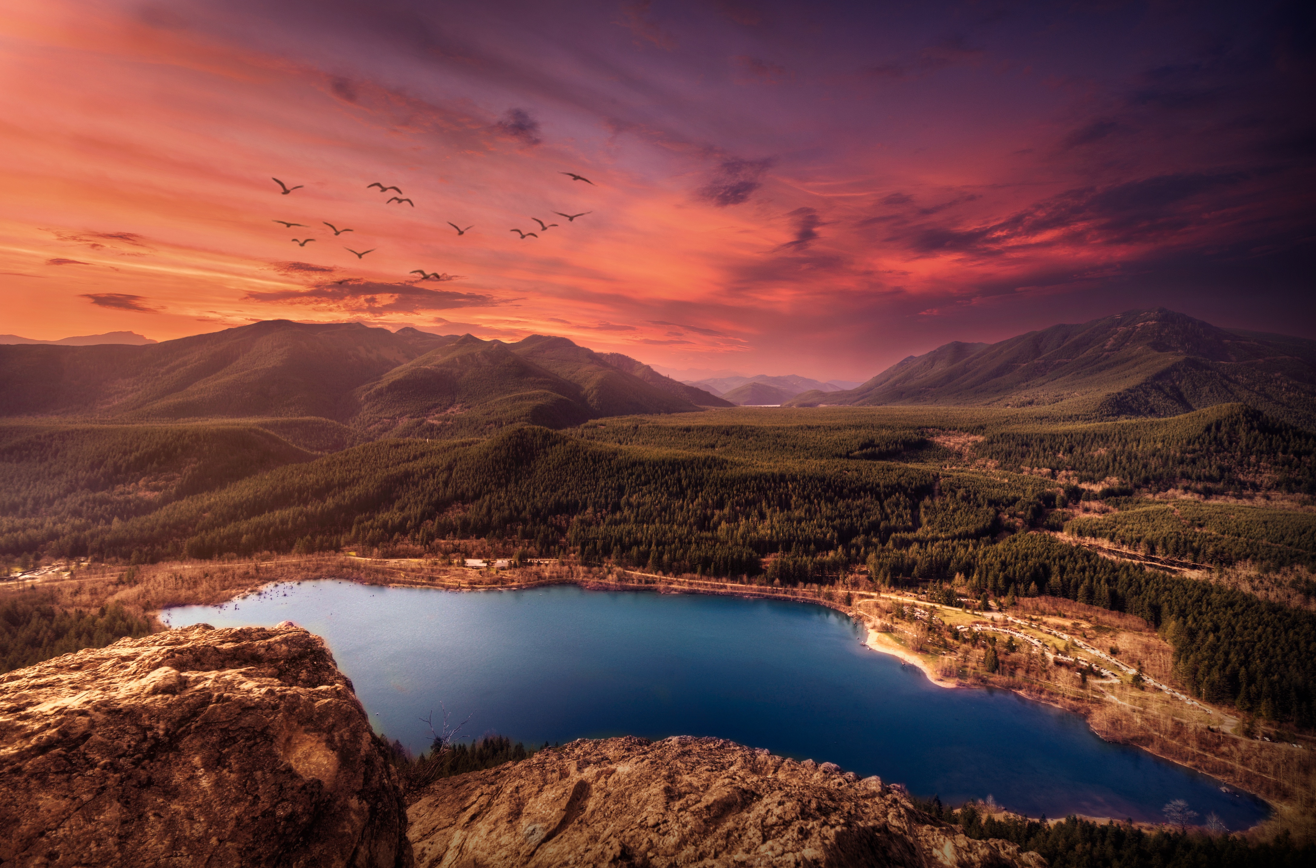 Free download wallpaper Landscape, Nature, Sky, Lakes, Mountain, Lake, Forest, Earth on your PC desktop