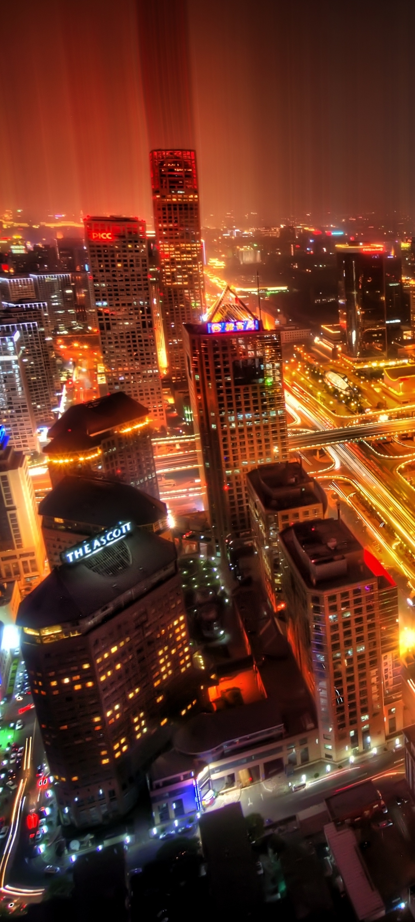 Laden Sie das Städte, Stadt, Gebäude, Licht, China, Nacht, Peking, Menschengemacht, Großstadt-Bild kostenlos auf Ihren PC-Desktop herunter