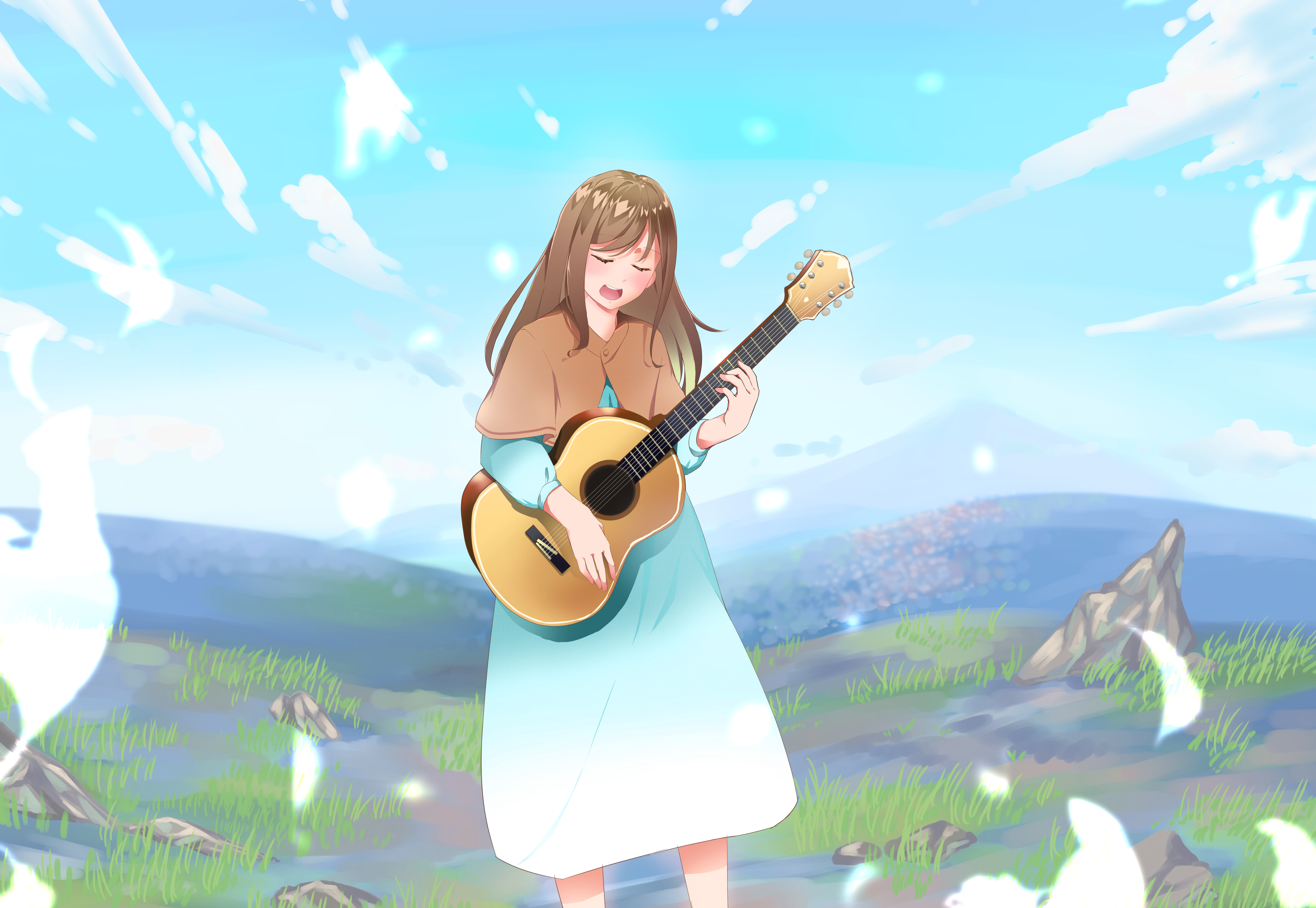 Free download wallpaper Music, Anime, Guitar on your PC desktop