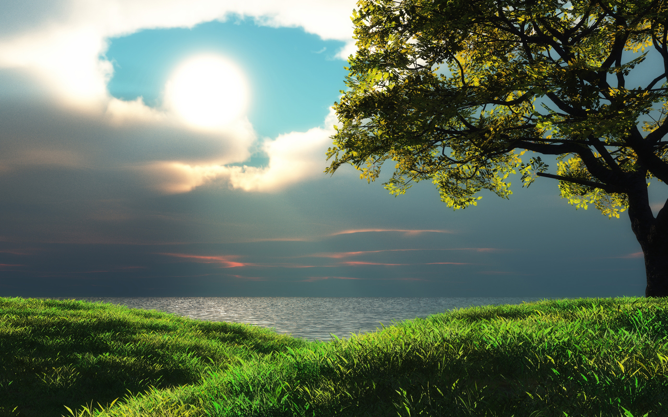 Free download wallpaper Landscape, Nature, Sun, Tree, Earth, Cloud, Seascape on your PC desktop