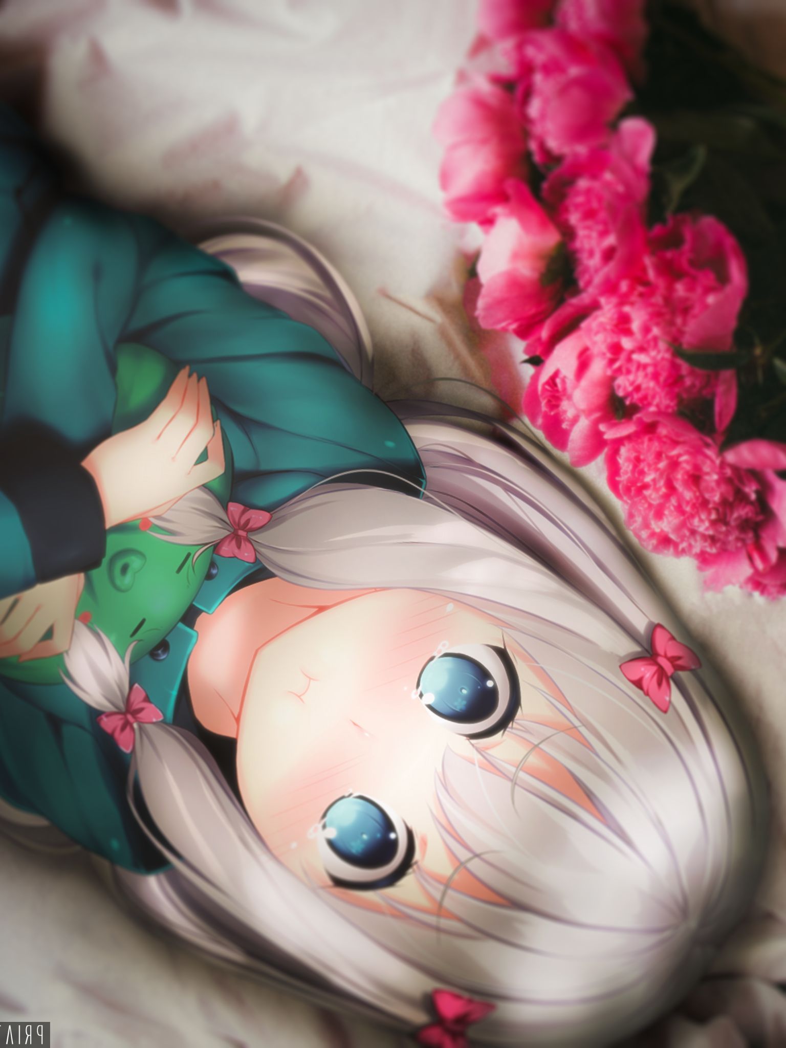 Téléchargez des papiers peints mobile Yeux Bleus, Animé, Cheveux Blancs, Eromanga Sensei, Sagiri Izumi gratuitement.