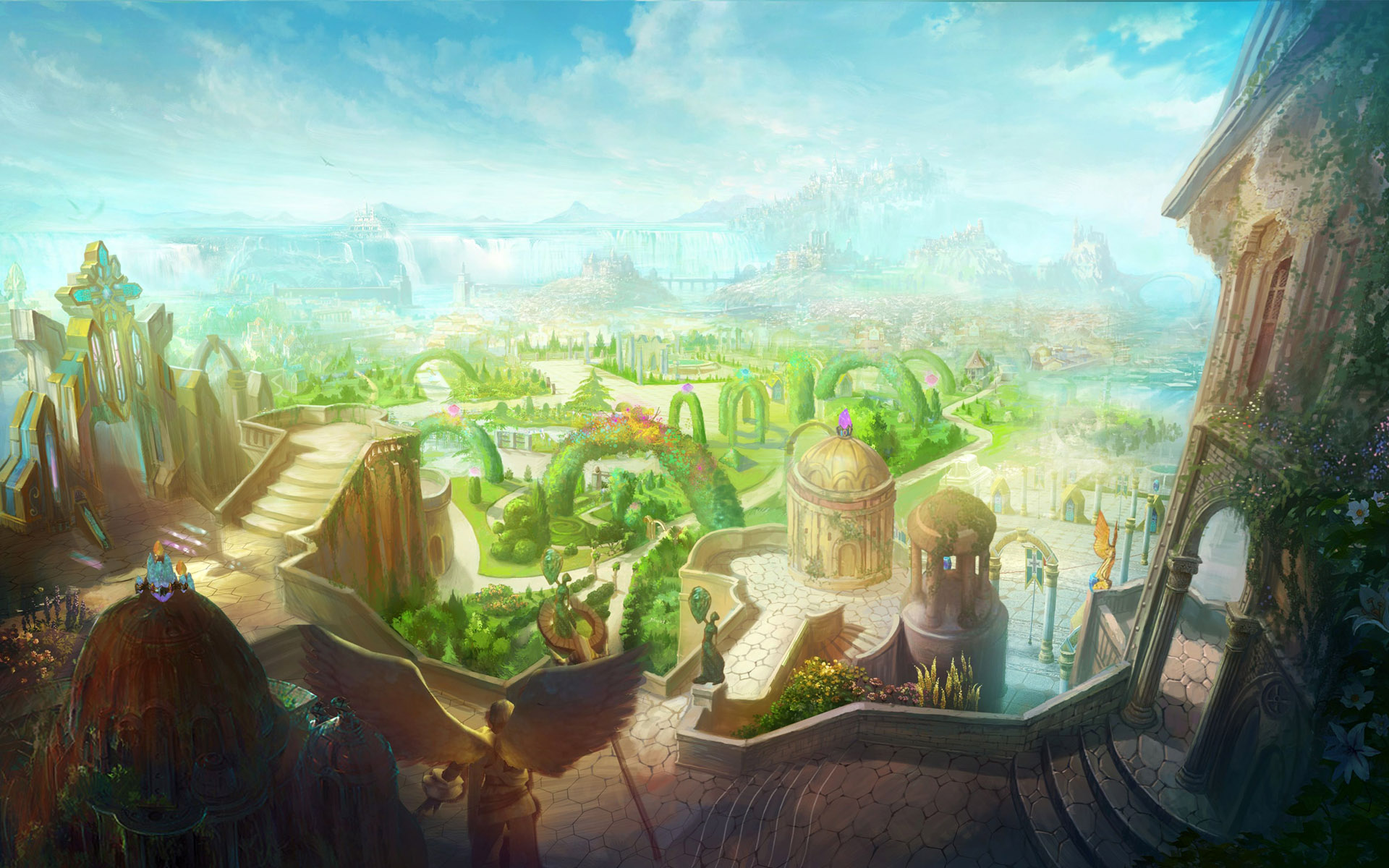 Free download wallpaper Fantasy, City on your PC desktop