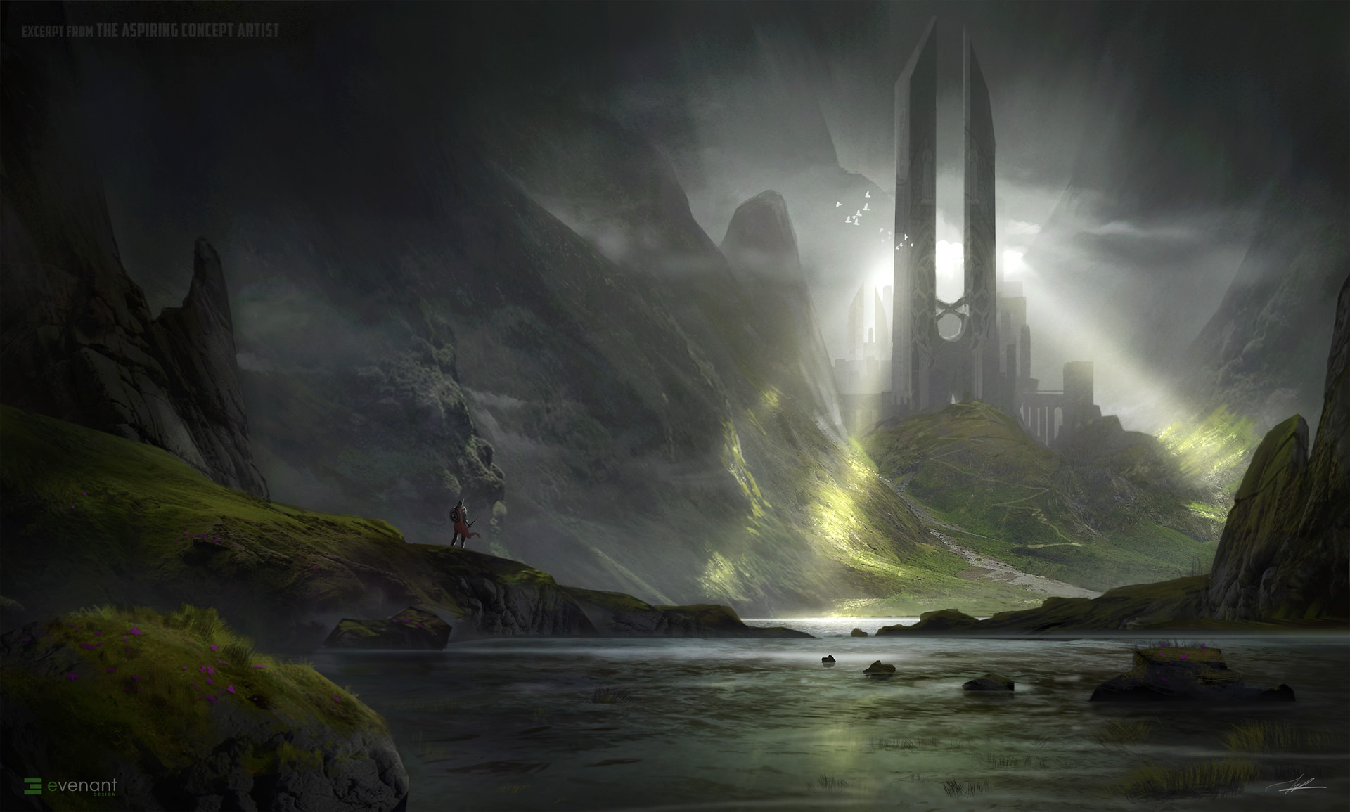 Free download wallpaper Landscape, Fantasy, Castles, Warrior, Sunbeam, Castle on your PC desktop