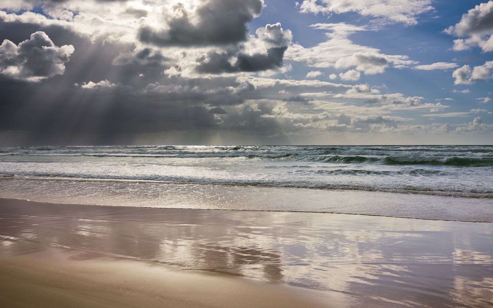 Free download wallpaper Sea, Clouds, Landscape, Beach on your PC desktop