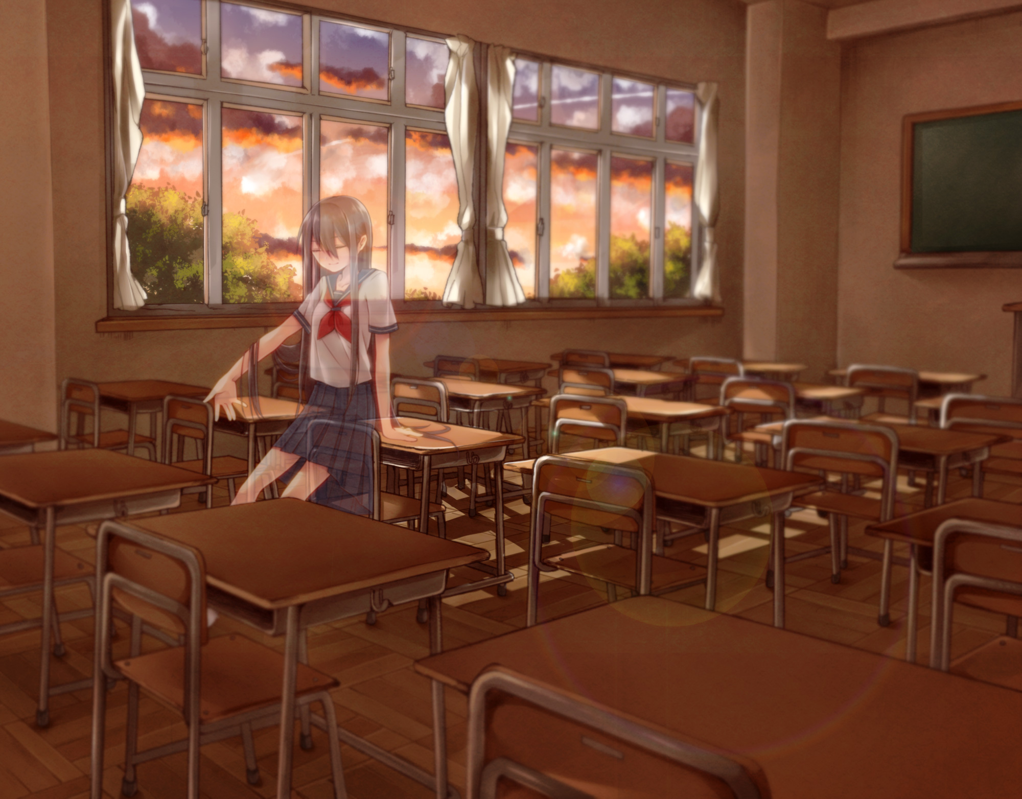 Download mobile wallpaper Anime, Girl, School for free.