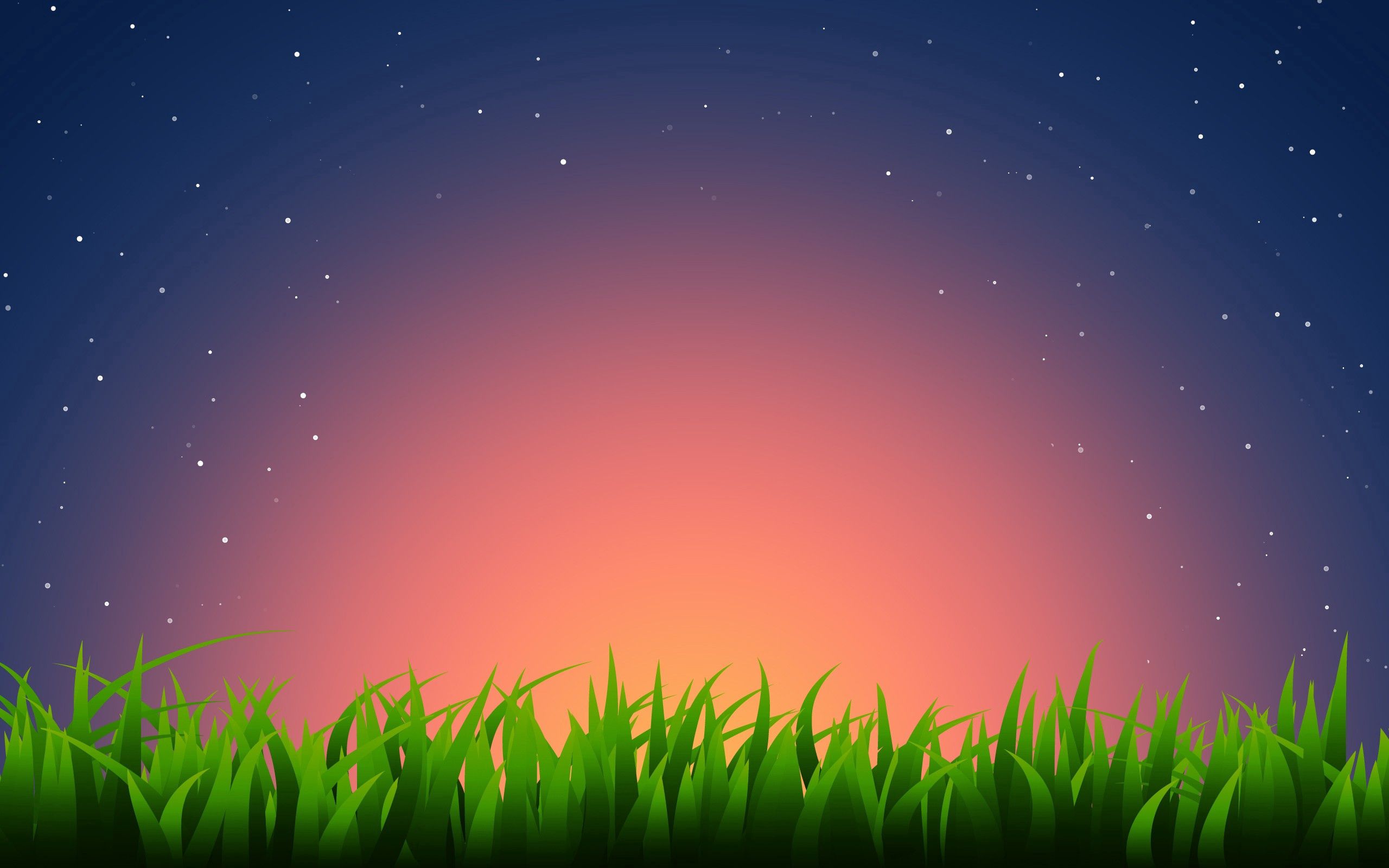 light coloured, vector, grass, stars, horizon, light 32K