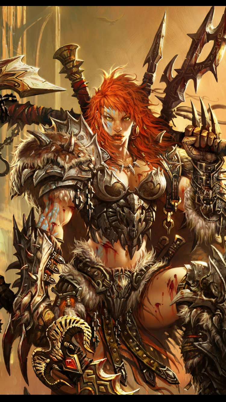 Descarga gratuita de fondo de pantalla para móvil de Fantasía, Diablo, Videojuego, Mujer Guerrera, Diablo Iii, Bárbaro (Diablo Iii).