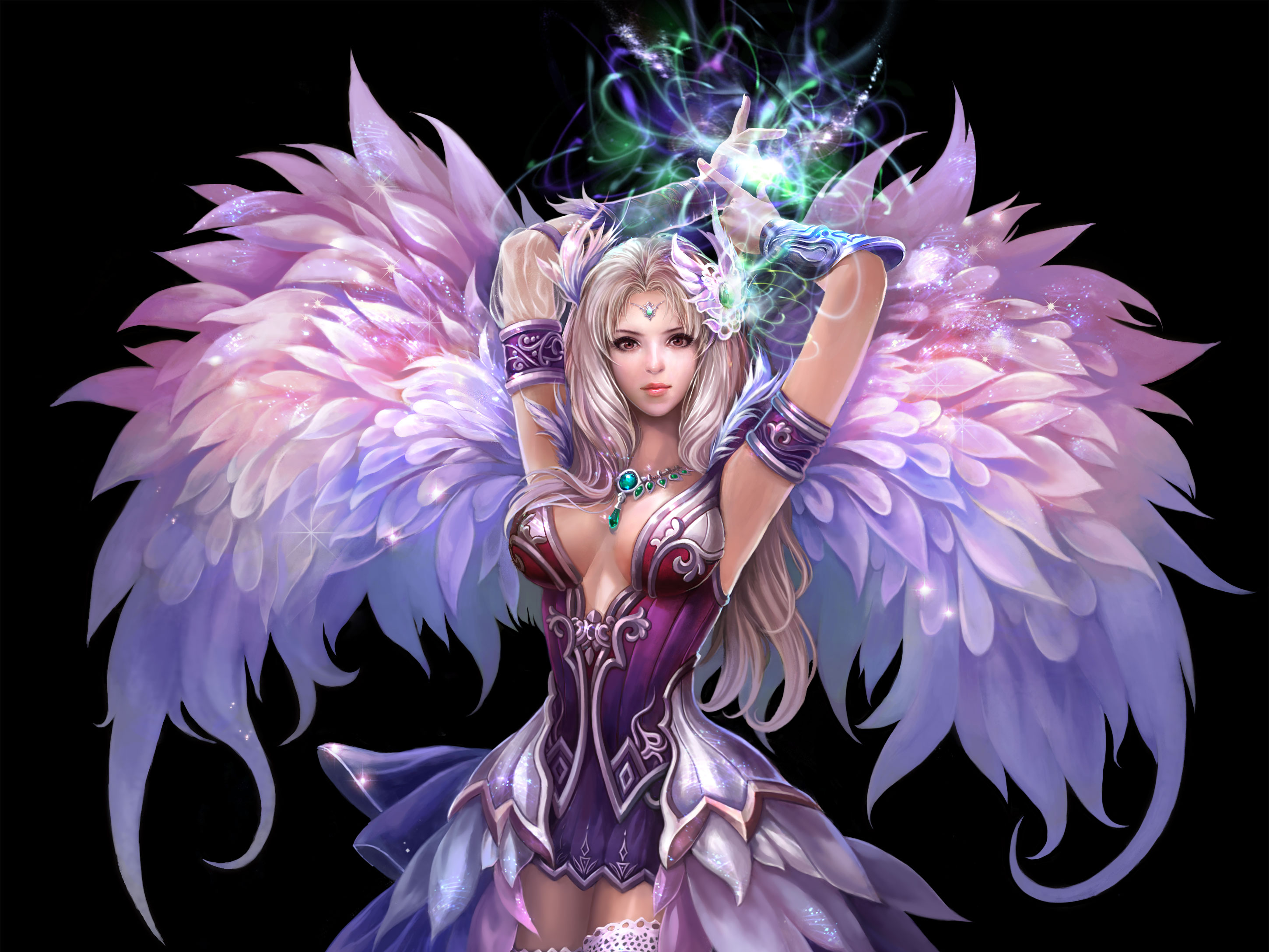 Download mobile wallpaper Fantasy, Wings, Angel, Video Game, Perfect World for free.