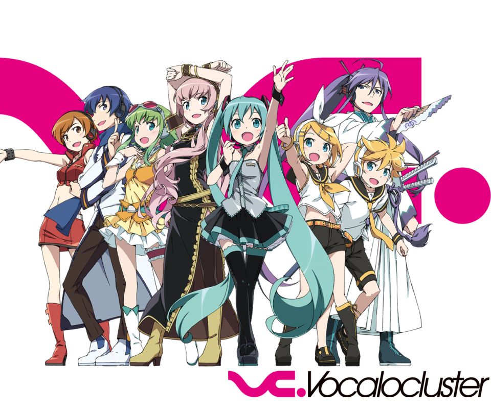 Download mobile wallpaper Anime, Vocaloid, Hatsune Miku, Luka Megurine, Rin Kagamine, Gumi (Vocaloid), Kaito (Vocaloid), Len Kagamine, Meiko (Vocaloid), Kamui Gakupo for free.