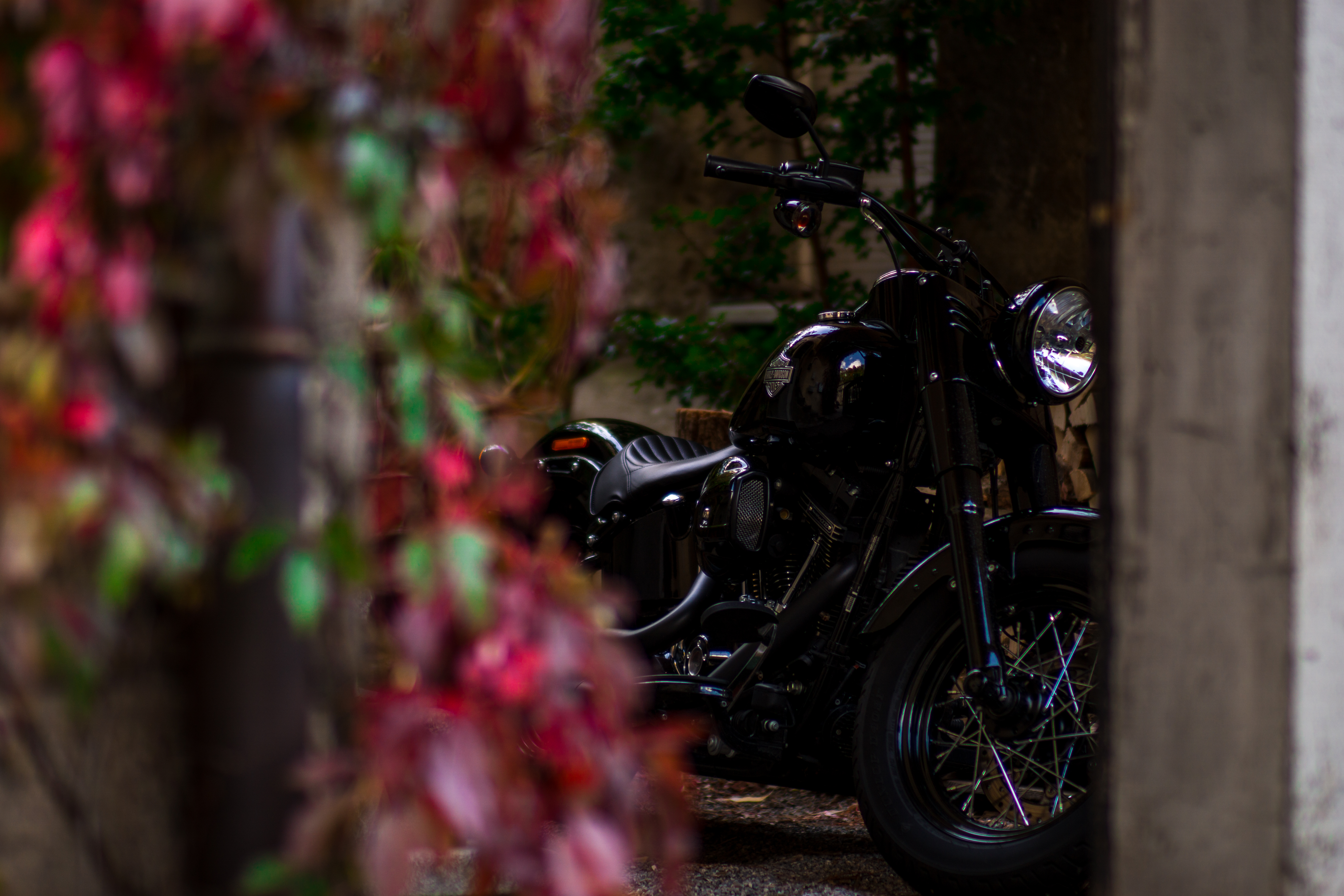 106034 télécharger l'image moto, noir, le noir, motocyclette, volant, gouvernail - fonds d'écran et économiseurs d'écran gratuits