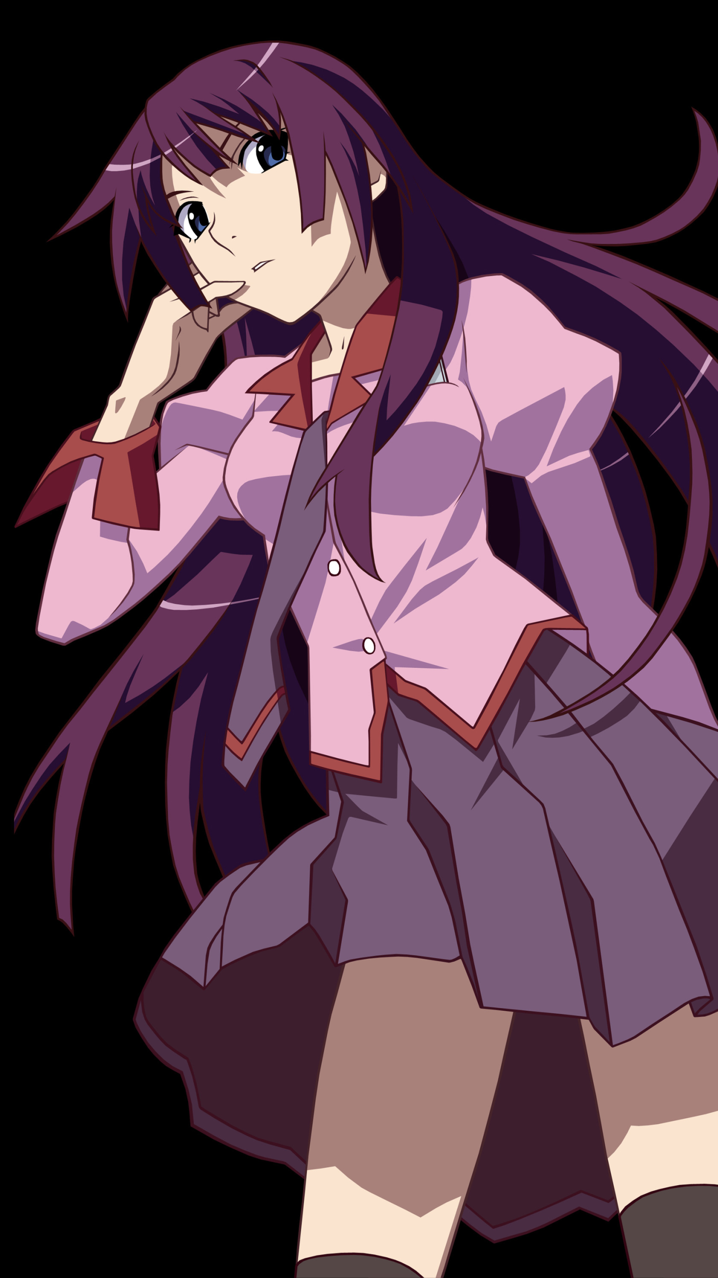 Handy-Wallpaper Animes, Monogatari (Serie), Hitagi Senjogahara kostenlos herunterladen.