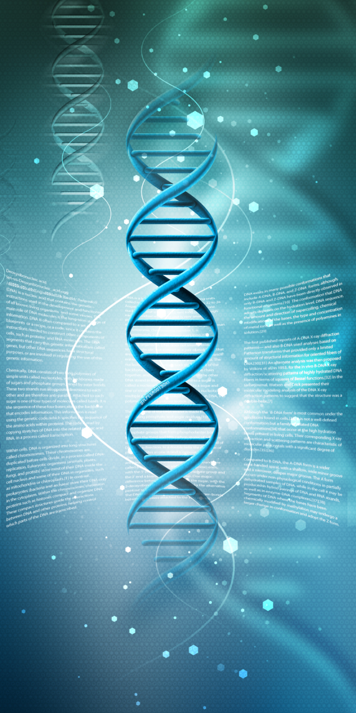 Download mobile wallpaper 3D, Artistic, Dna Structure for free.