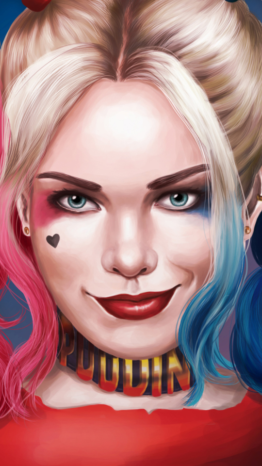 Download mobile wallpaper Blonde, Face, Blue Eyes, Comics, Harley Quinn, Dc Comics, Lipstick, Two Toned Hair for free.