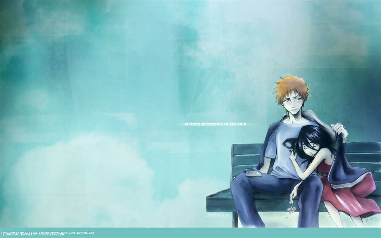 Free download wallpaper Anime, Bleach, Rukia Kuchiki, Ichigo Kurosaki on your PC desktop