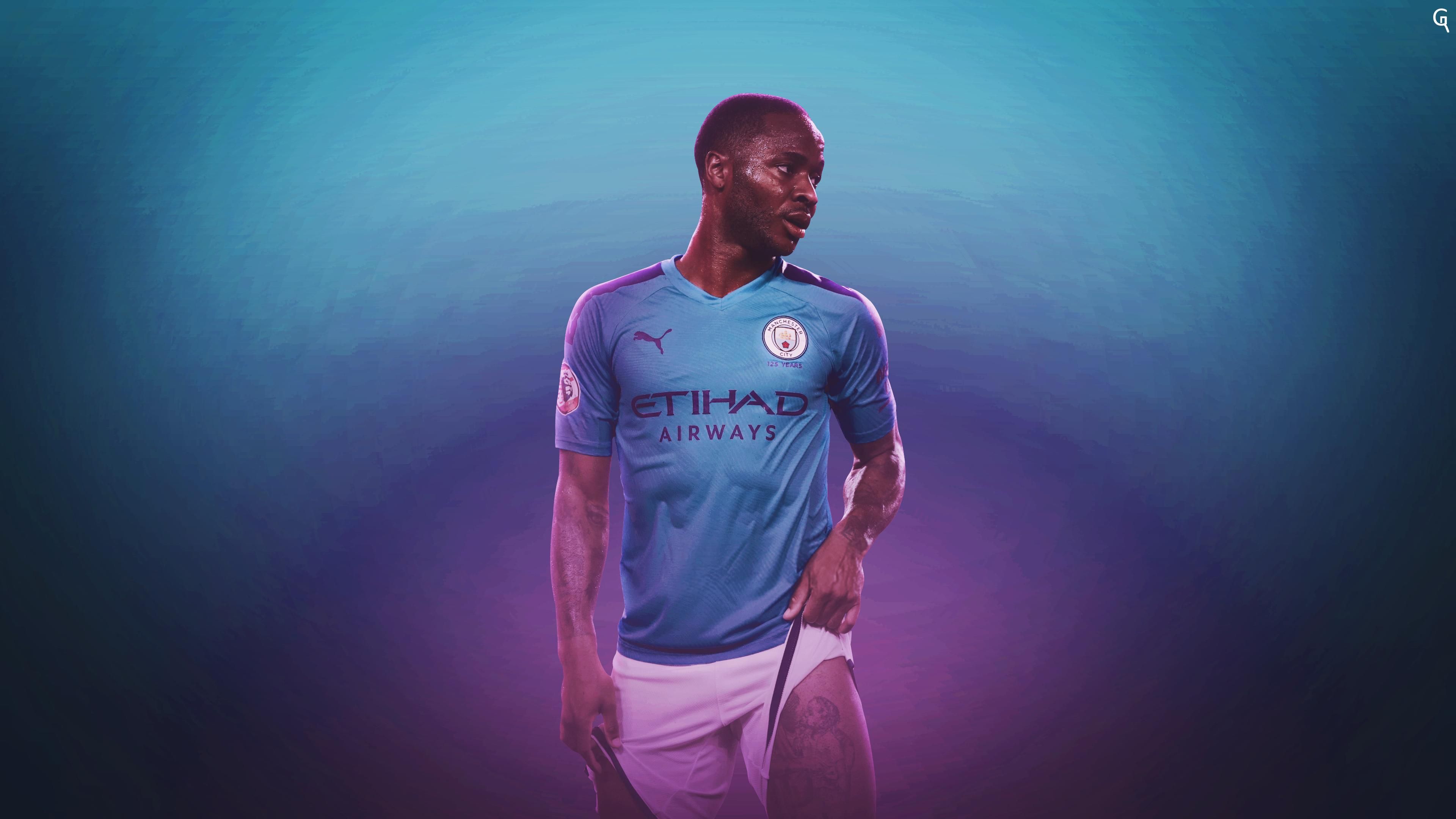 Laden Sie das Sport, Fußball, Manchester City, Rahem Sterling-Bild kostenlos auf Ihren PC-Desktop herunter