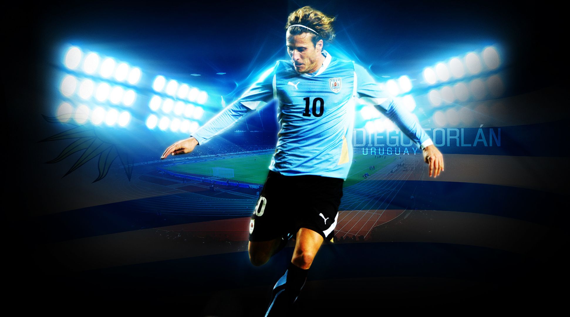 508435 Hintergrundbild herunterladen sport, diego forlan, uruguayische fußballnationalmannschaft, fußball - Bildschirmschoner und Bilder kostenlos