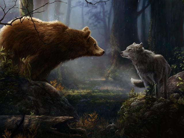Download mobile wallpaper Bears, Bear, Wolf, Animal for free.