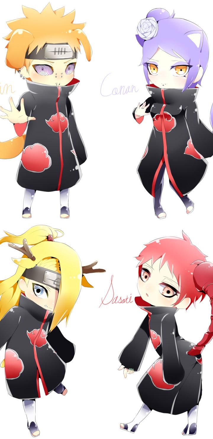 Download mobile wallpaper Anime, Naruto, Pain (Naruto), Konan (Naruto), Sasori (Naruto), Deidara (Naruto), Chibi for free.