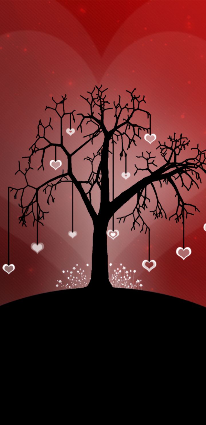 Скачати мобільні шпалери Дерево, Кохання, Серце, Художній безкоштовно.
