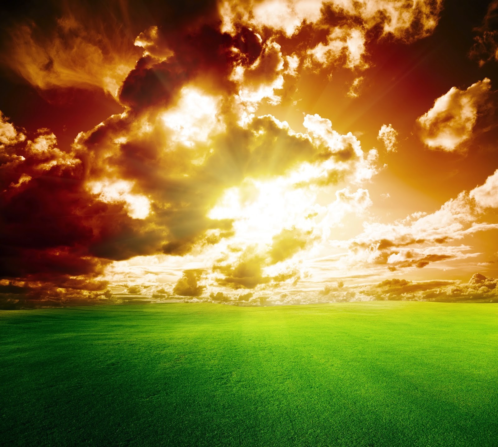 Free download wallpaper Sky, Sun, Sunrise, Earth, Field, Golden, Cloud, Sunshine on your PC desktop