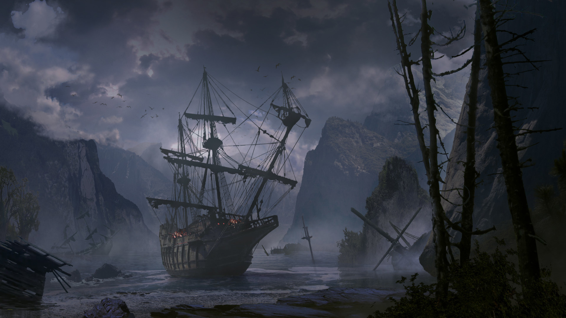 Free download wallpaper Fantasy, Ship on your PC desktop