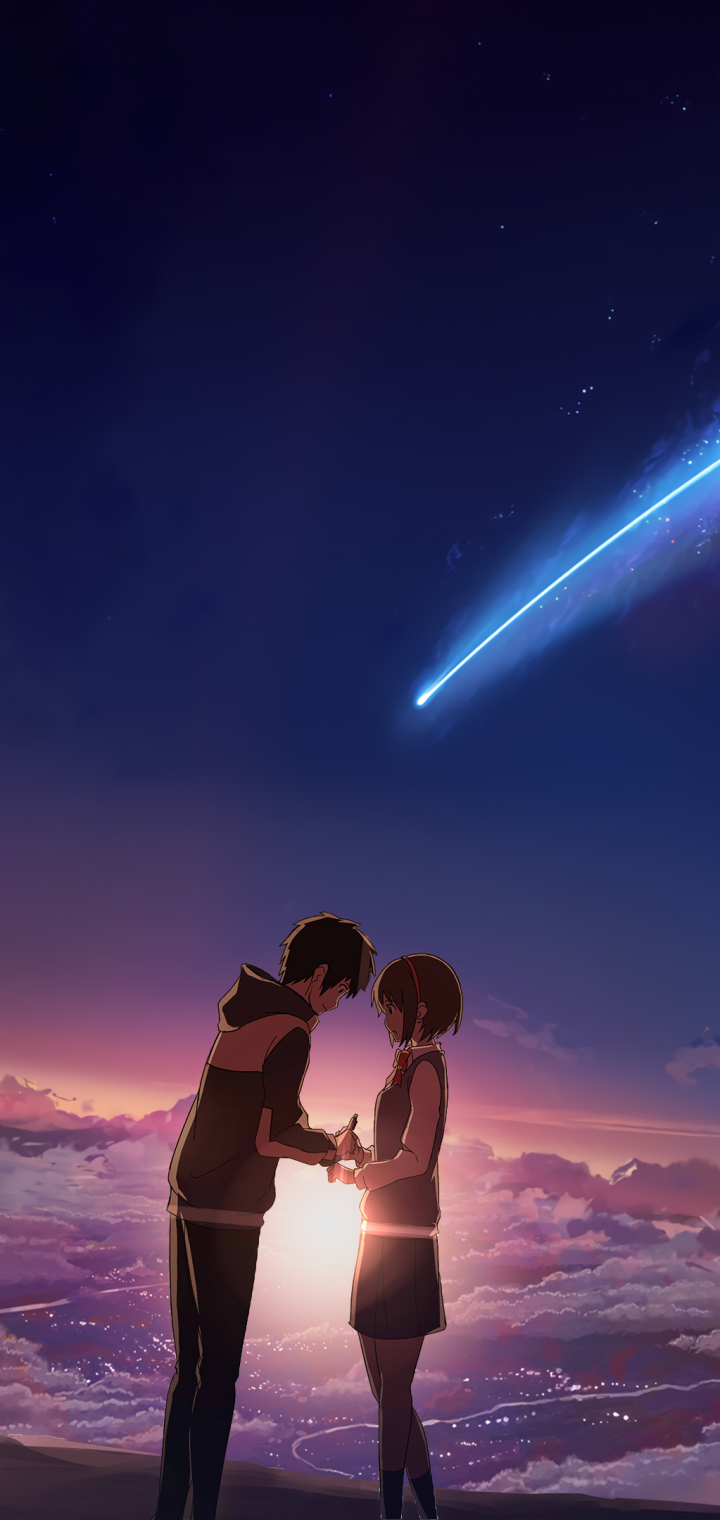 Descarga gratuita de fondo de pantalla para móvil de Cielo, Animado, Kimi No Na Wa, Mitsuha Miyamizu, Taki Tachibana.