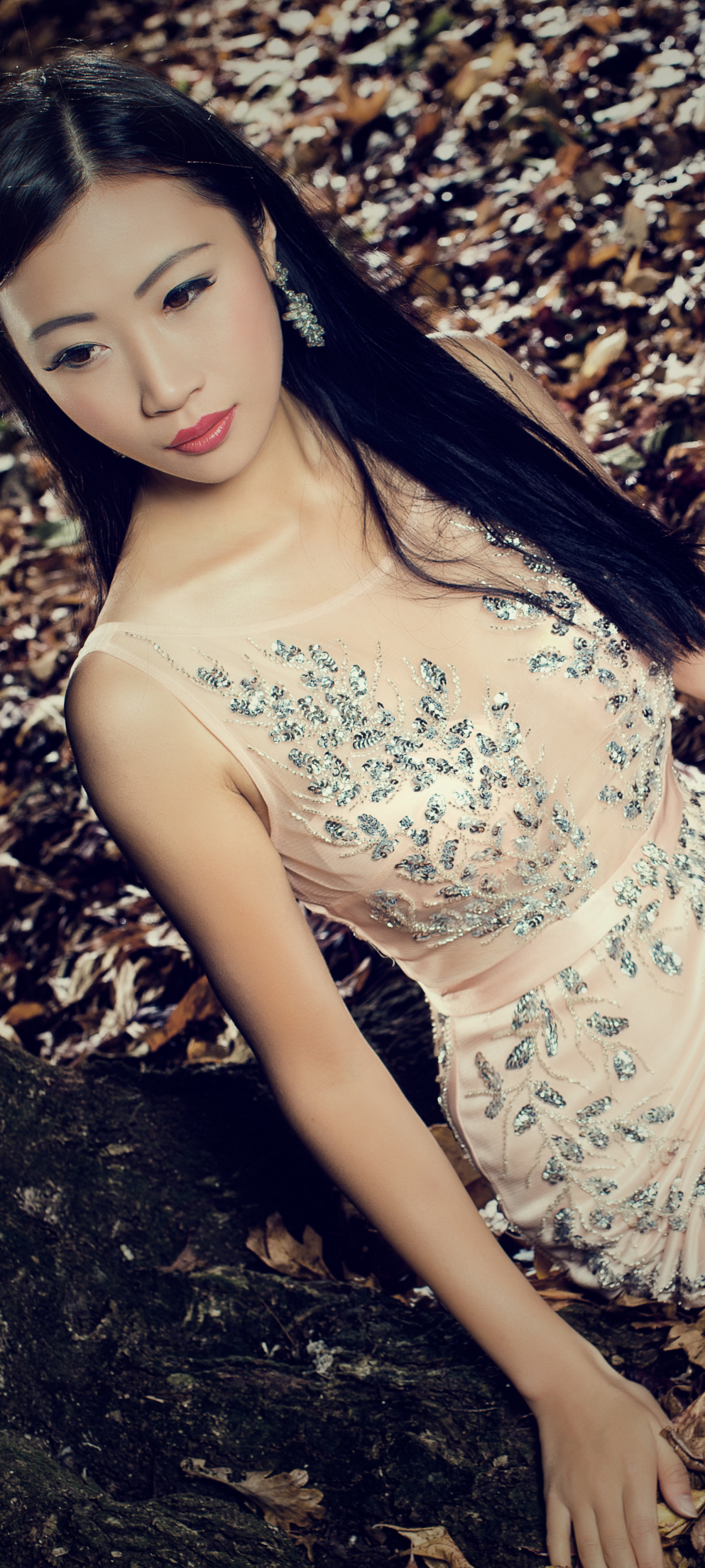 Download mobile wallpaper Dress, Brunette, Model, Women, Asian for free.