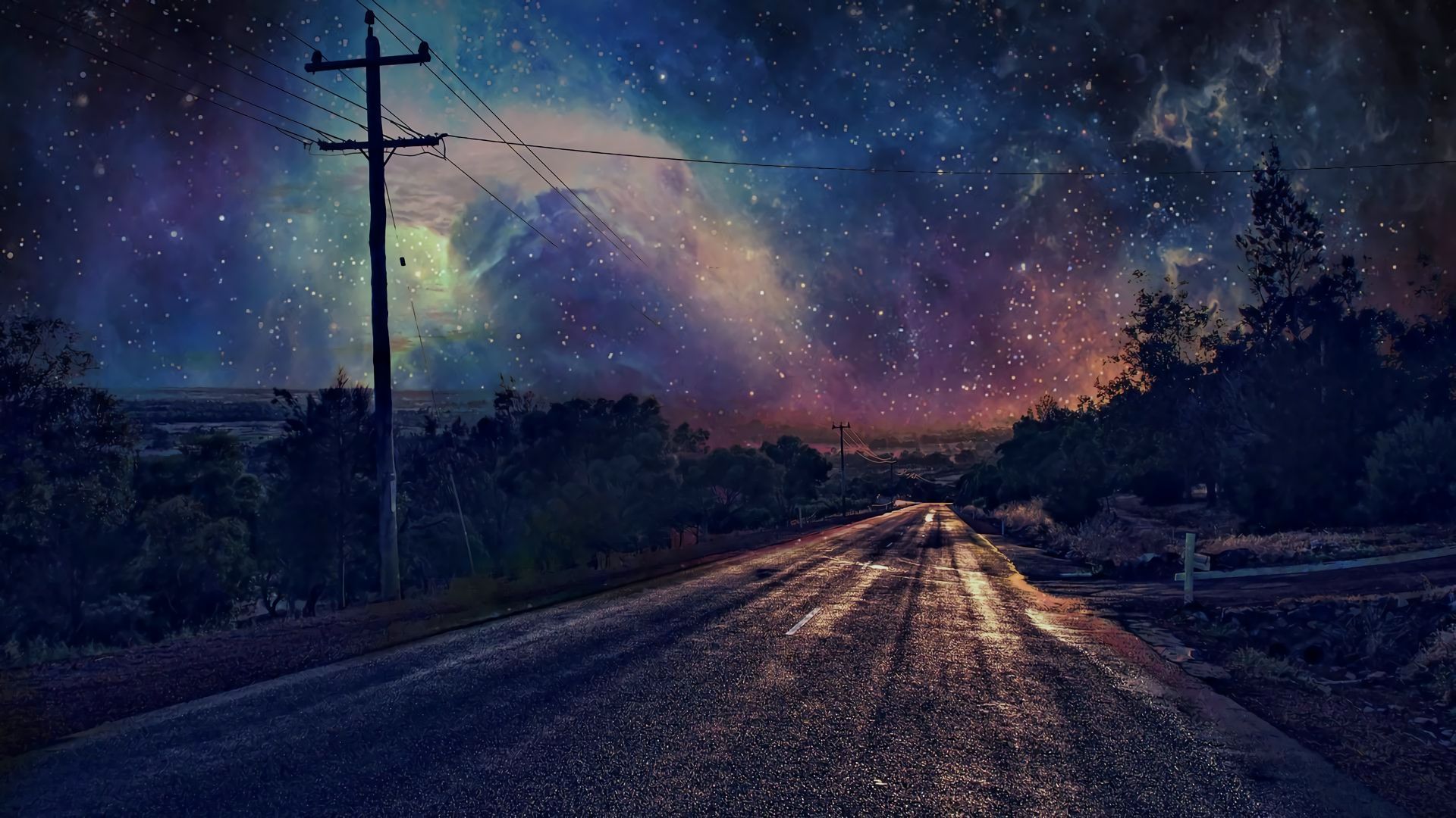 Laden Sie das Straße, Nacht, Himmel, Menschengemacht, Sternenklarer Himmel-Bild kostenlos auf Ihren PC-Desktop herunter