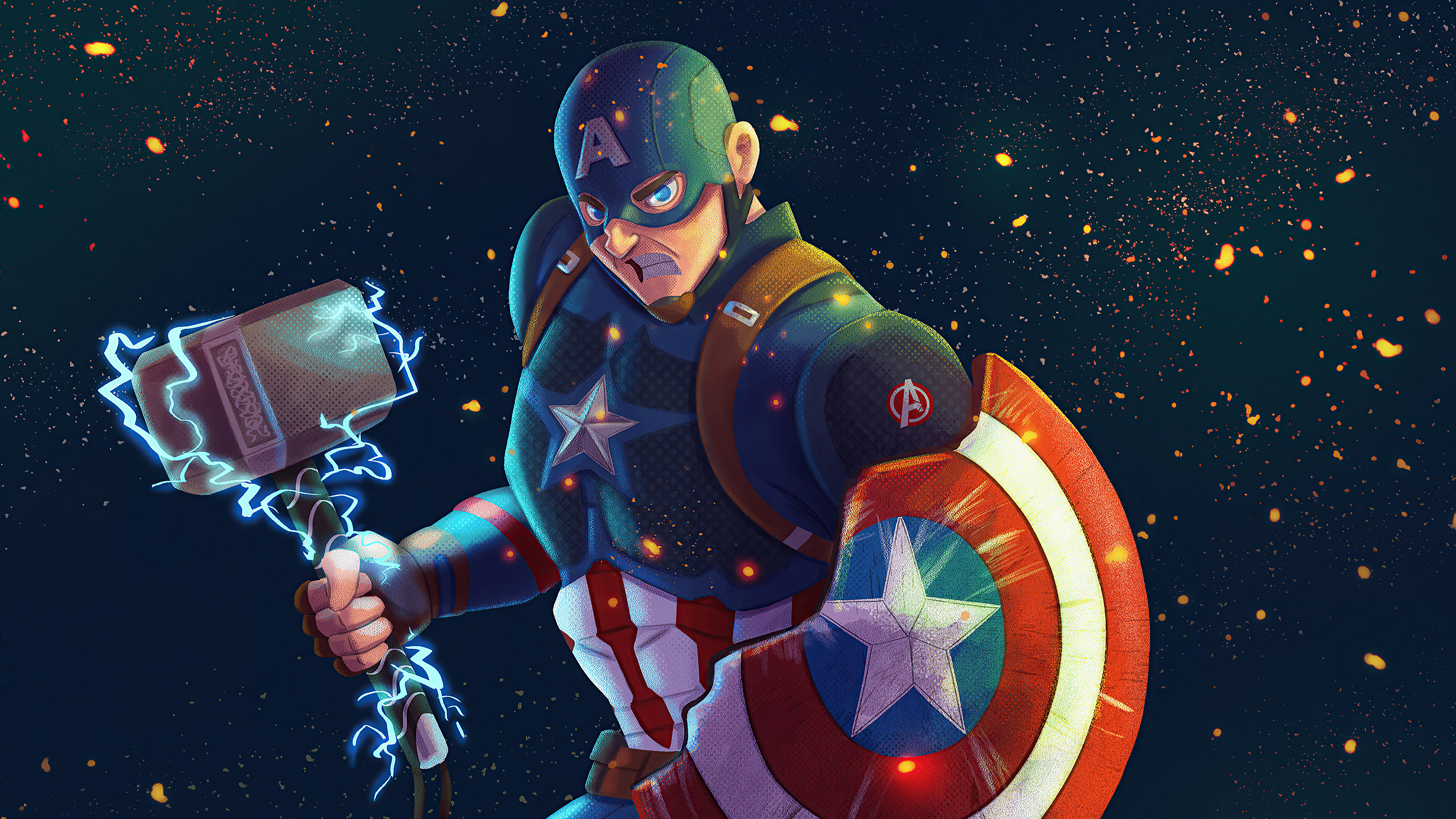 489848 Hintergrundbild herunterladen comics, captain america, mjölnir - Bildschirmschoner und Bilder kostenlos