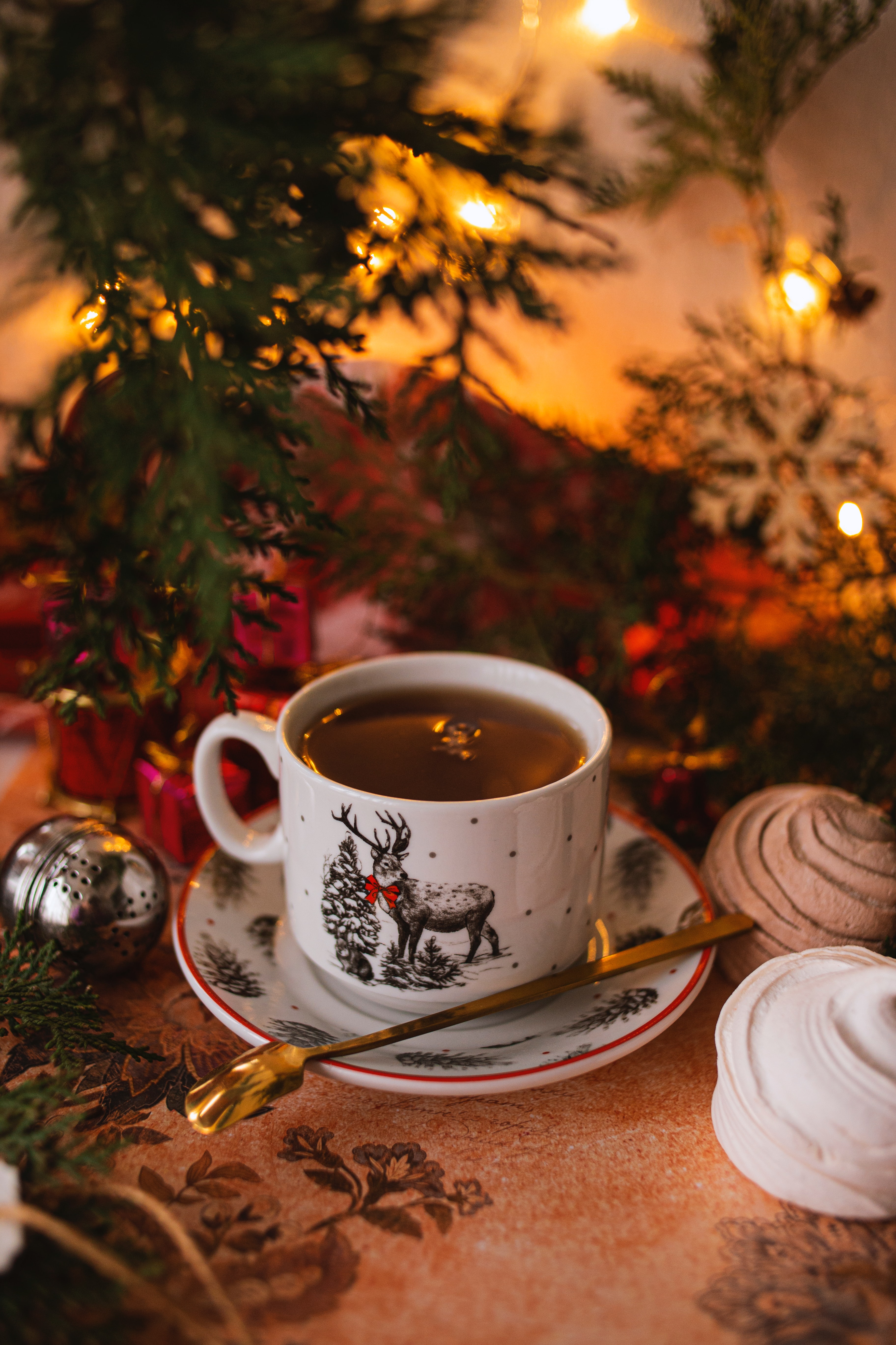 103147 скачать обои чай, рождество, чашка, новый год, праздники, праздник - заставки и картинки бесплатно