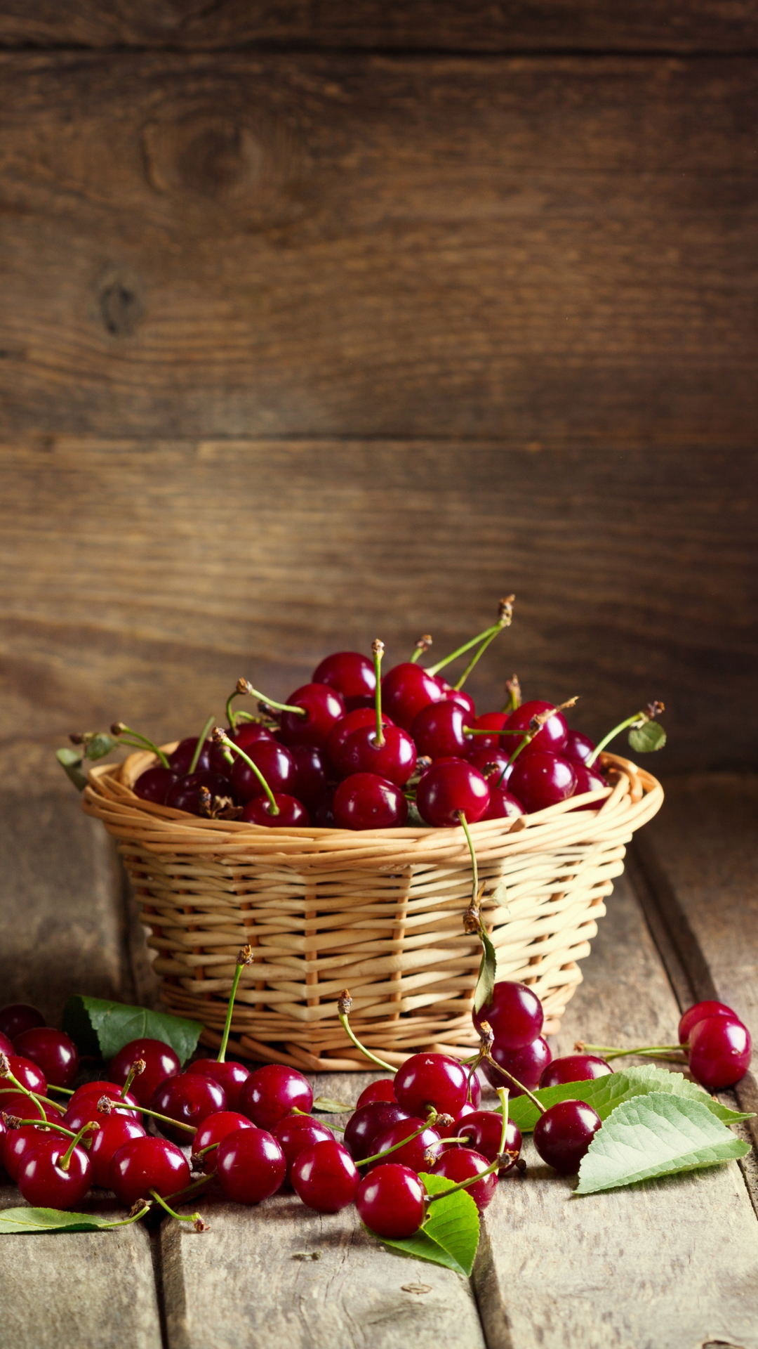 Download mobile wallpaper Fruits, Food, Cherry, Still Life, Fruit, Basket for free.