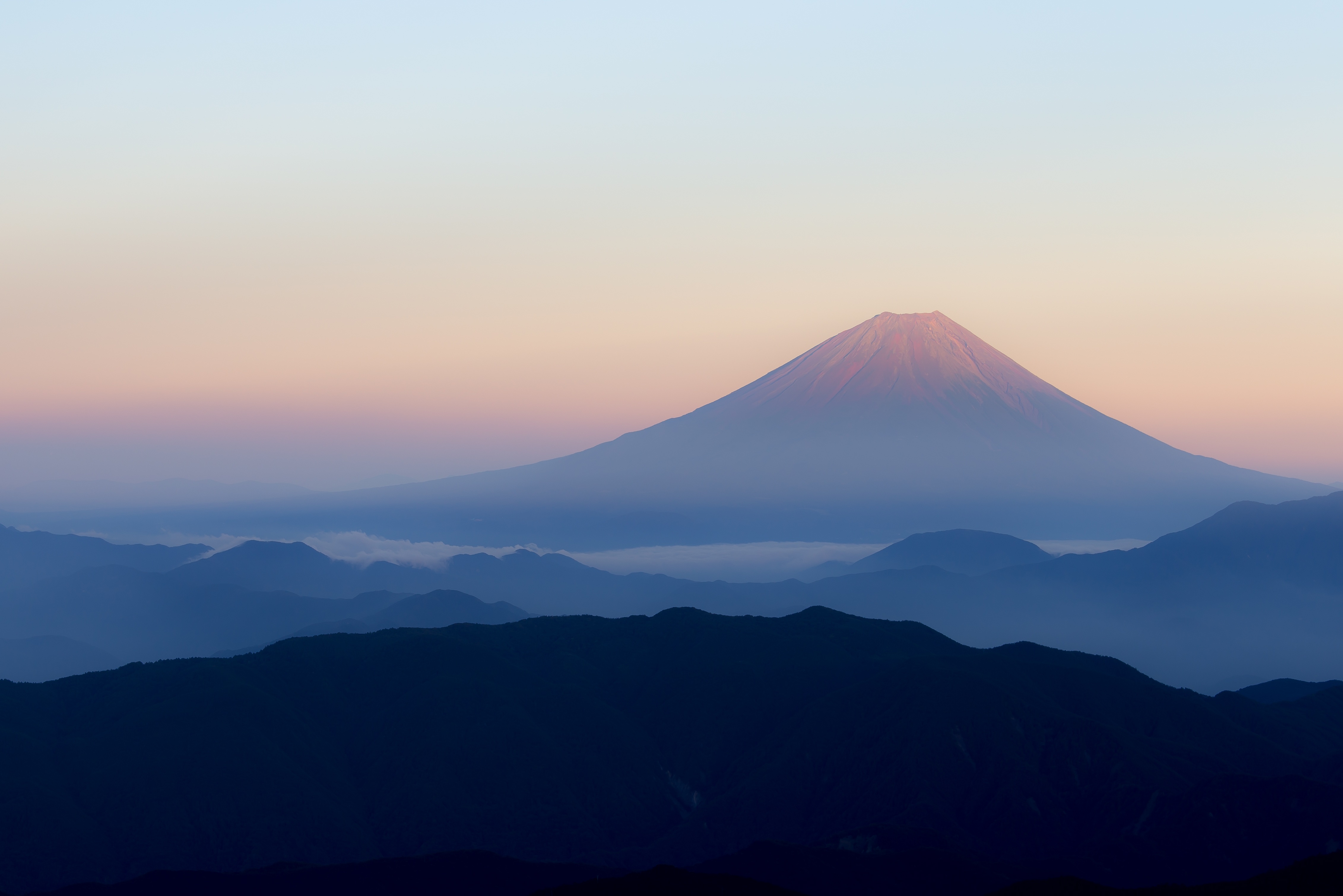 japan, mountain, nature, fog, fuji, volcano, fujiyama