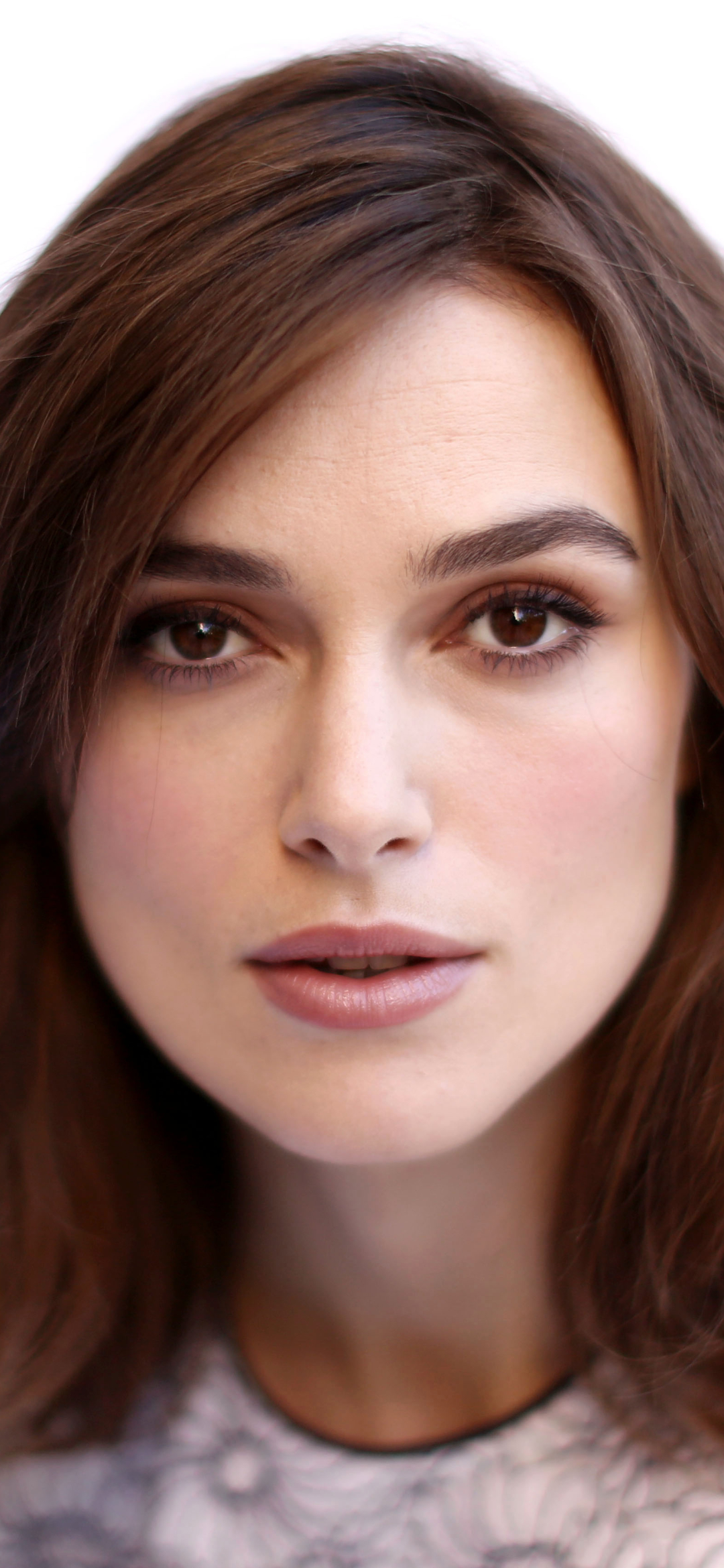 Download mobile wallpaper English, Face, Celebrity, Brown Eyes, Keira Knightley, Actress, Stare for free.
