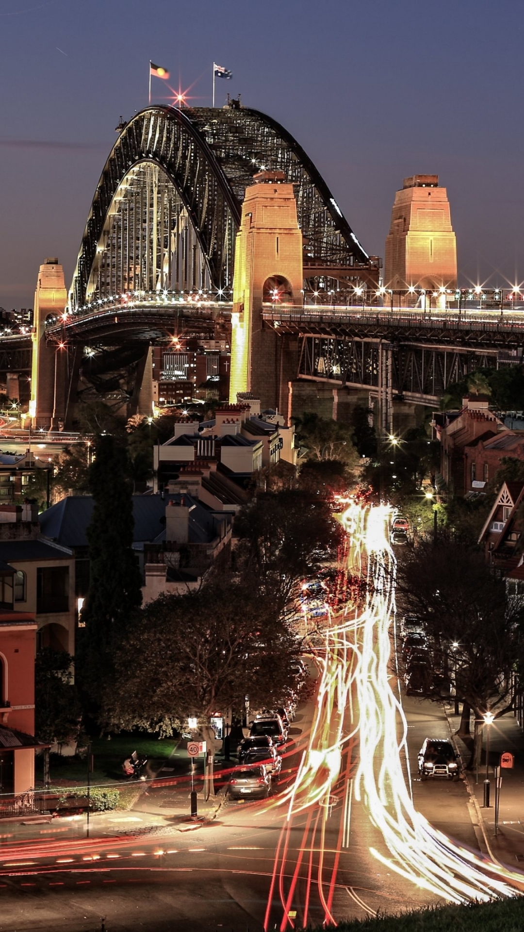 Скачать картинку Мосты, Ночь, Мост, Сделано Человеком, Сиднейский Мост Харбор Бридж в телефон бесплатно.