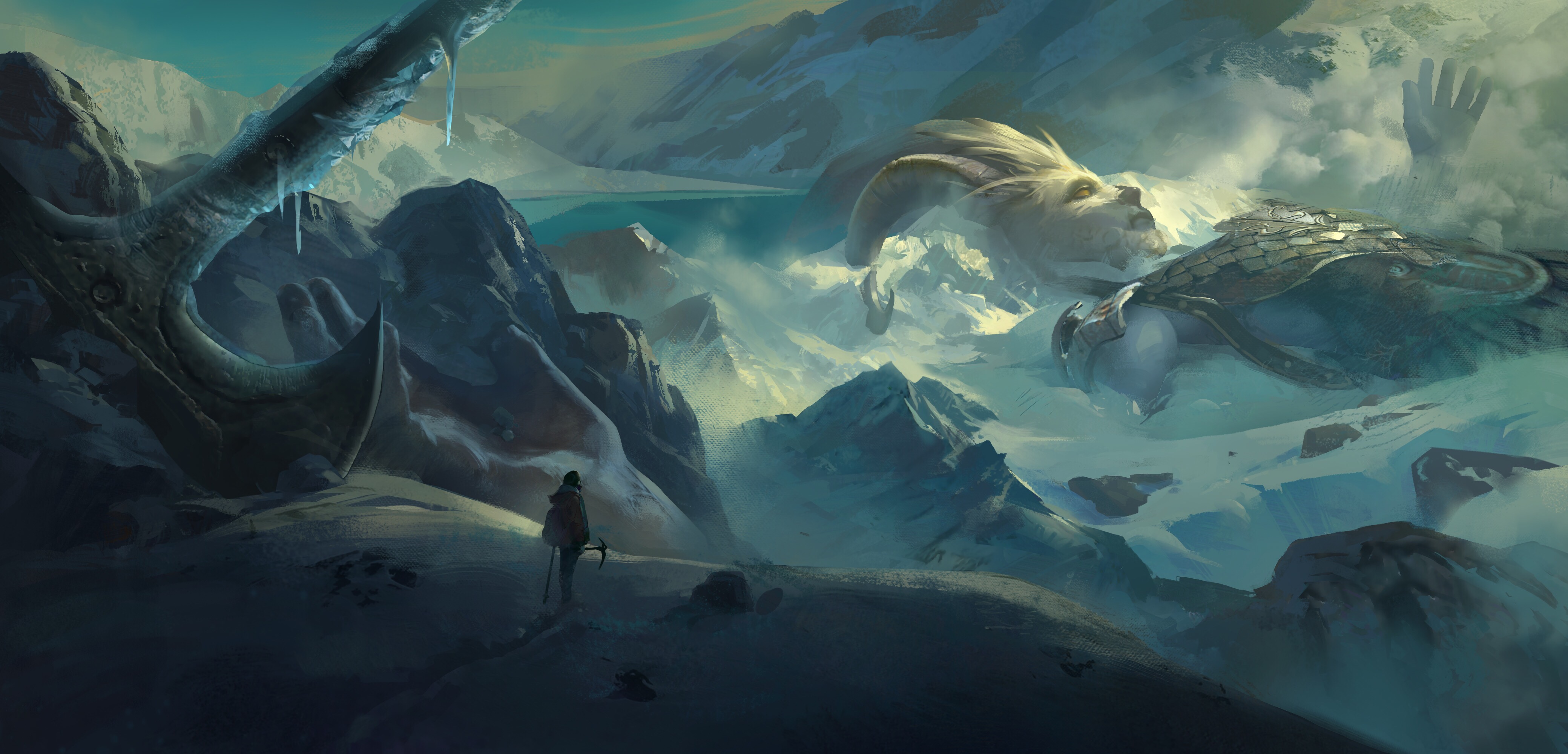 Download mobile wallpaper Landscape, Fantasy, Mountain for free.